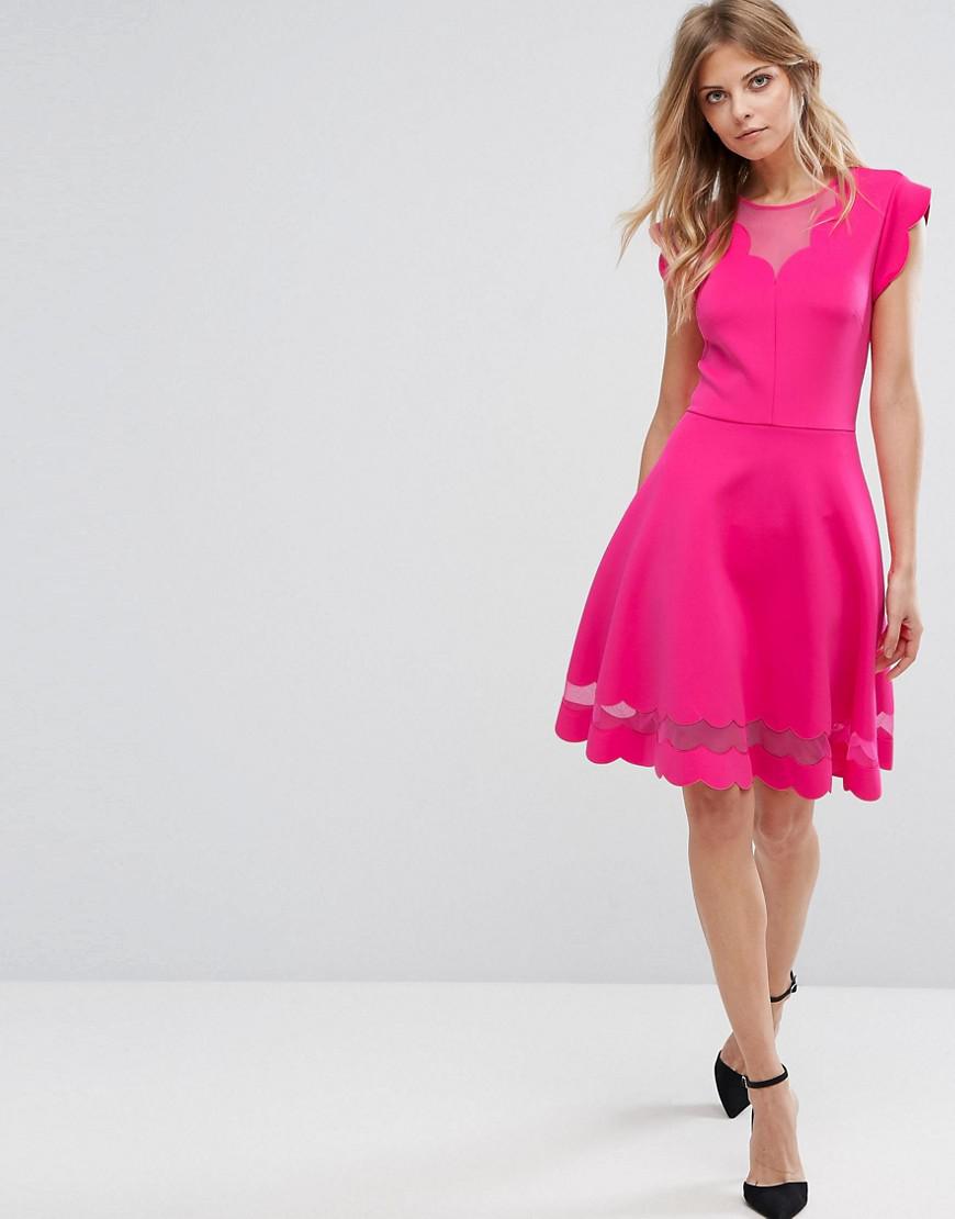 ted baker pink scallop dress