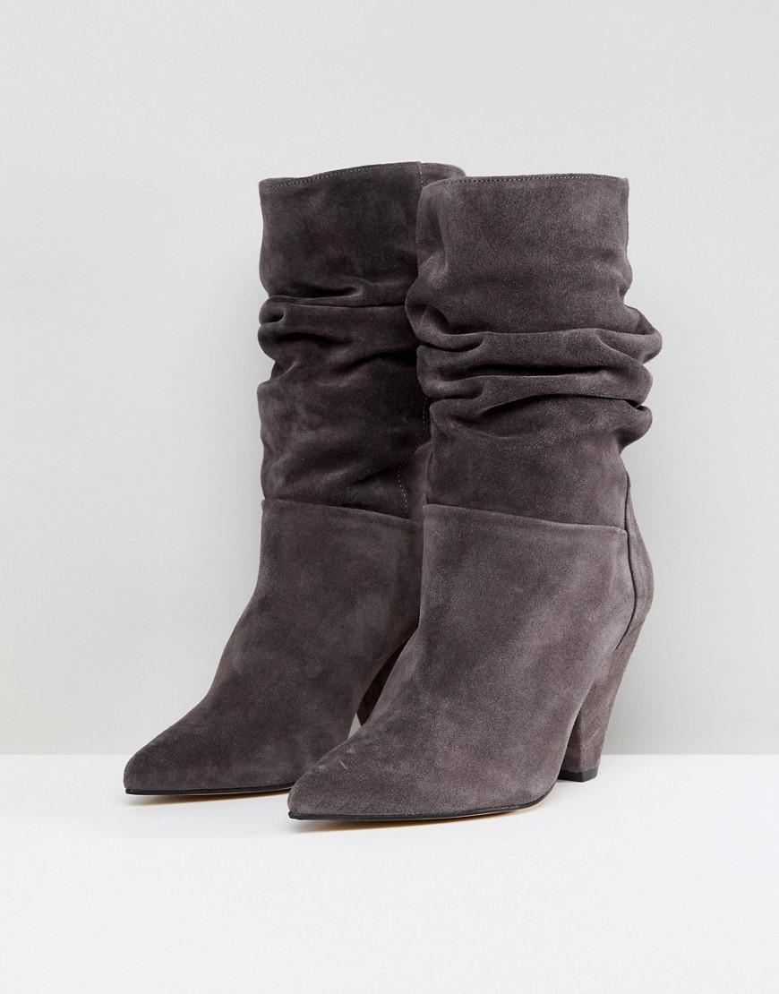 gray slouch boots with heel