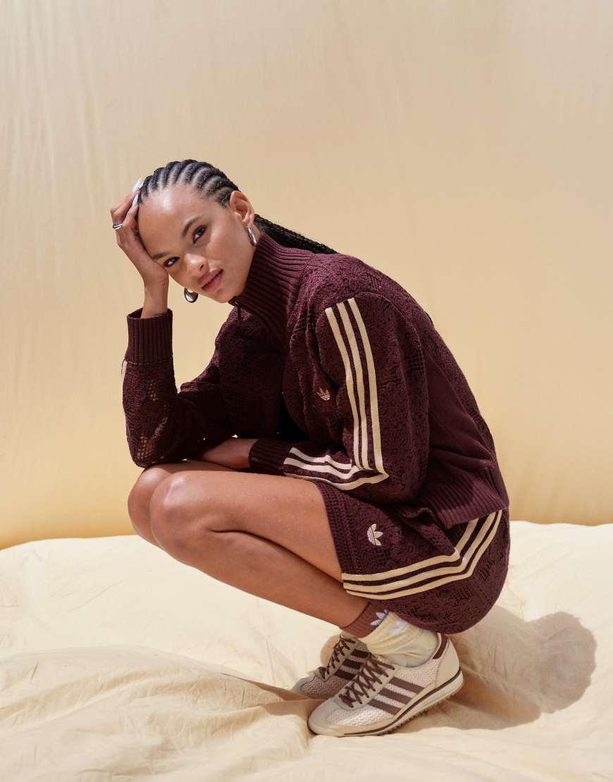 adidas Originals X Asos Crochet Knitted Track Jacket Co-ord in