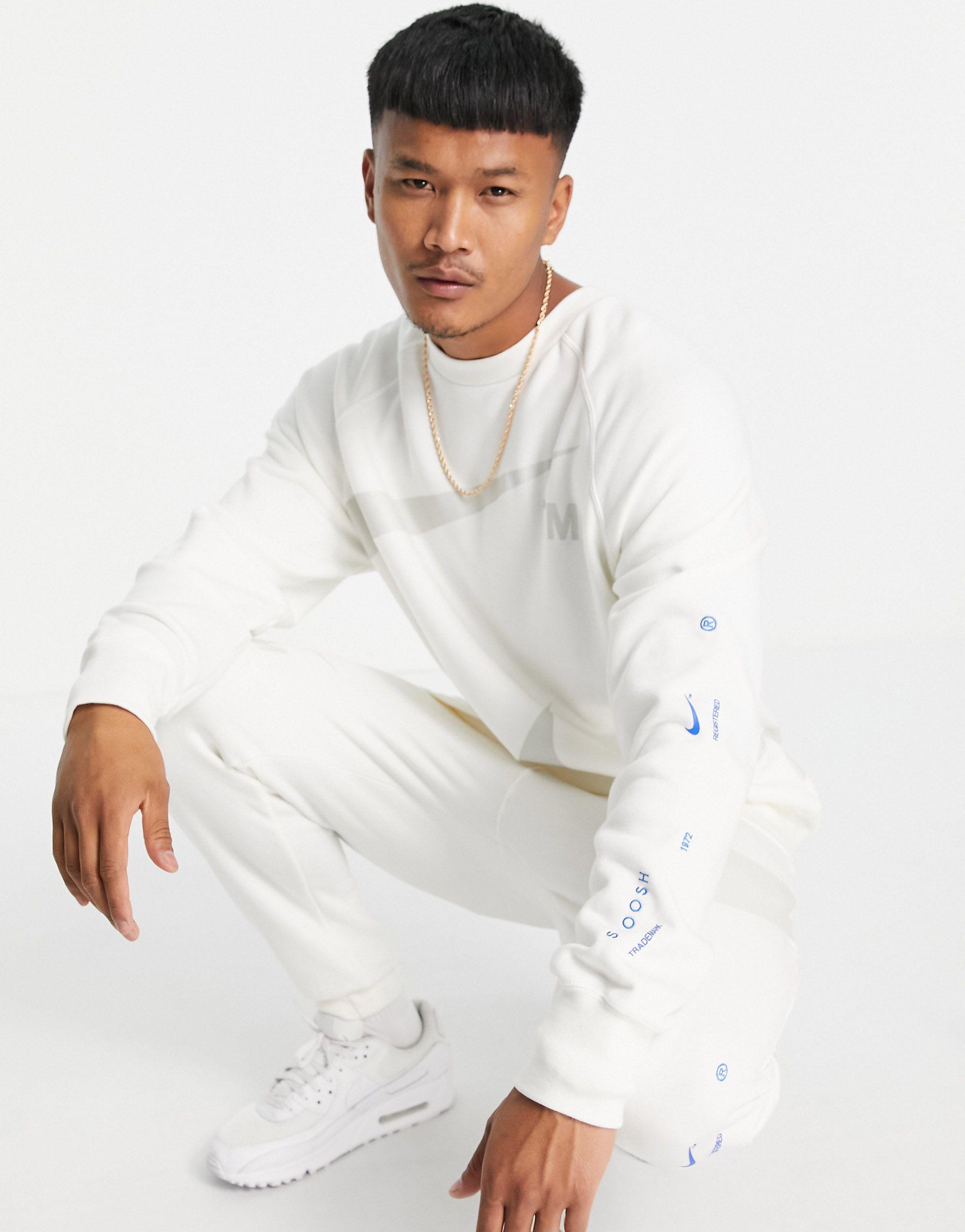 ᐈ Sudadera Nike Crew Logo Tape Blanca –
