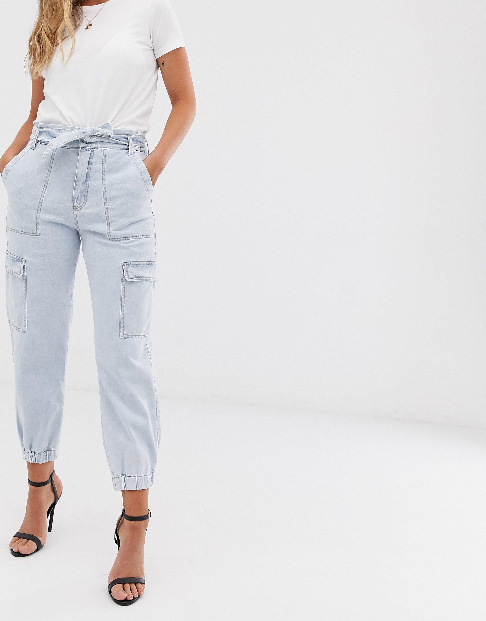 stradivarius paperbag jeans