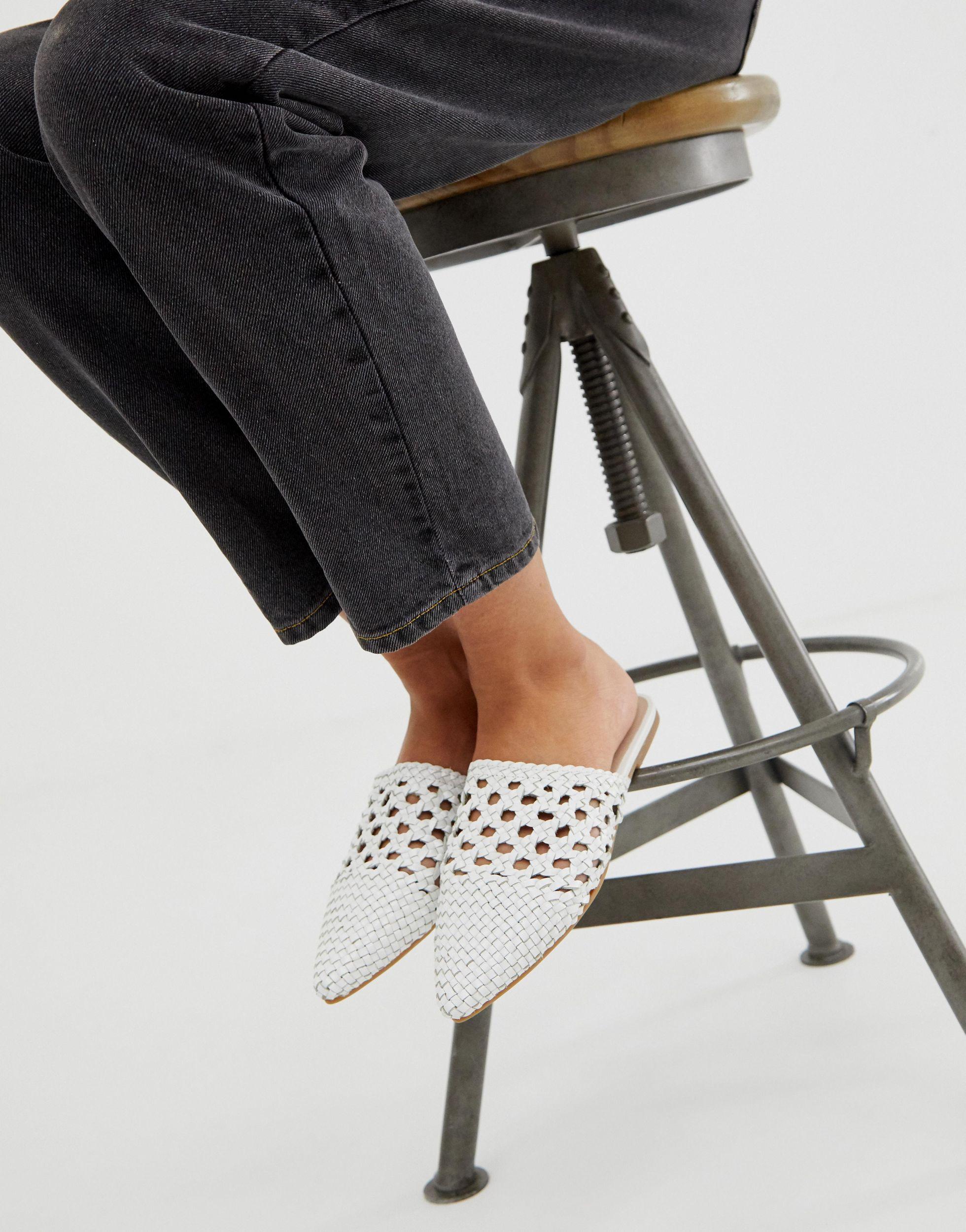 ALDO Rylan Leather Woven Mules in White - Lyst