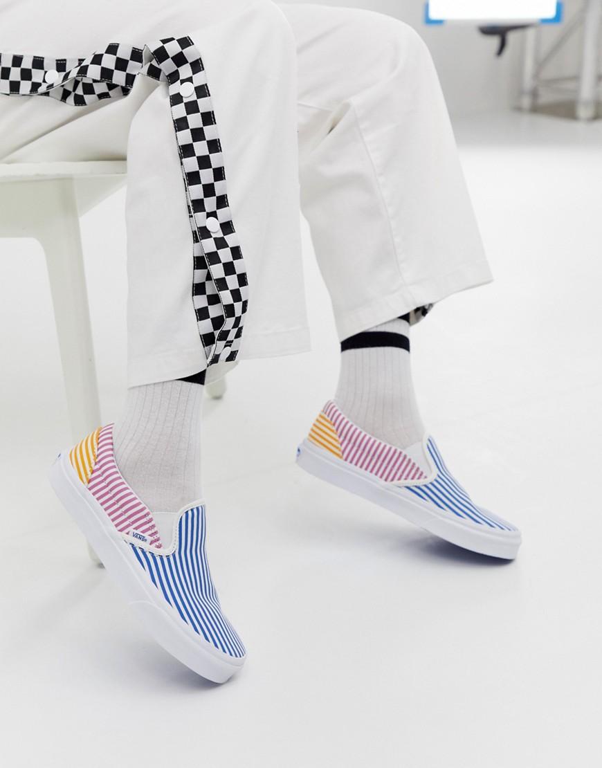 color block slip on vans