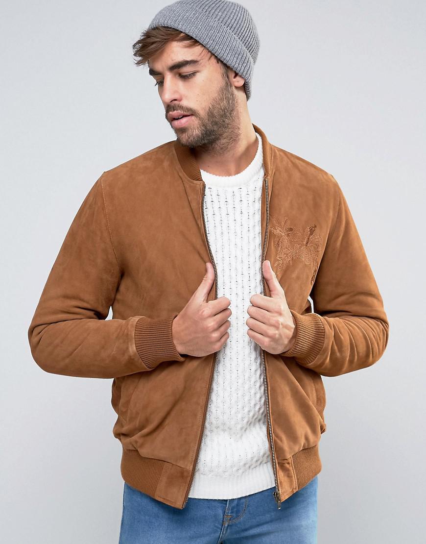 asos suede bomber