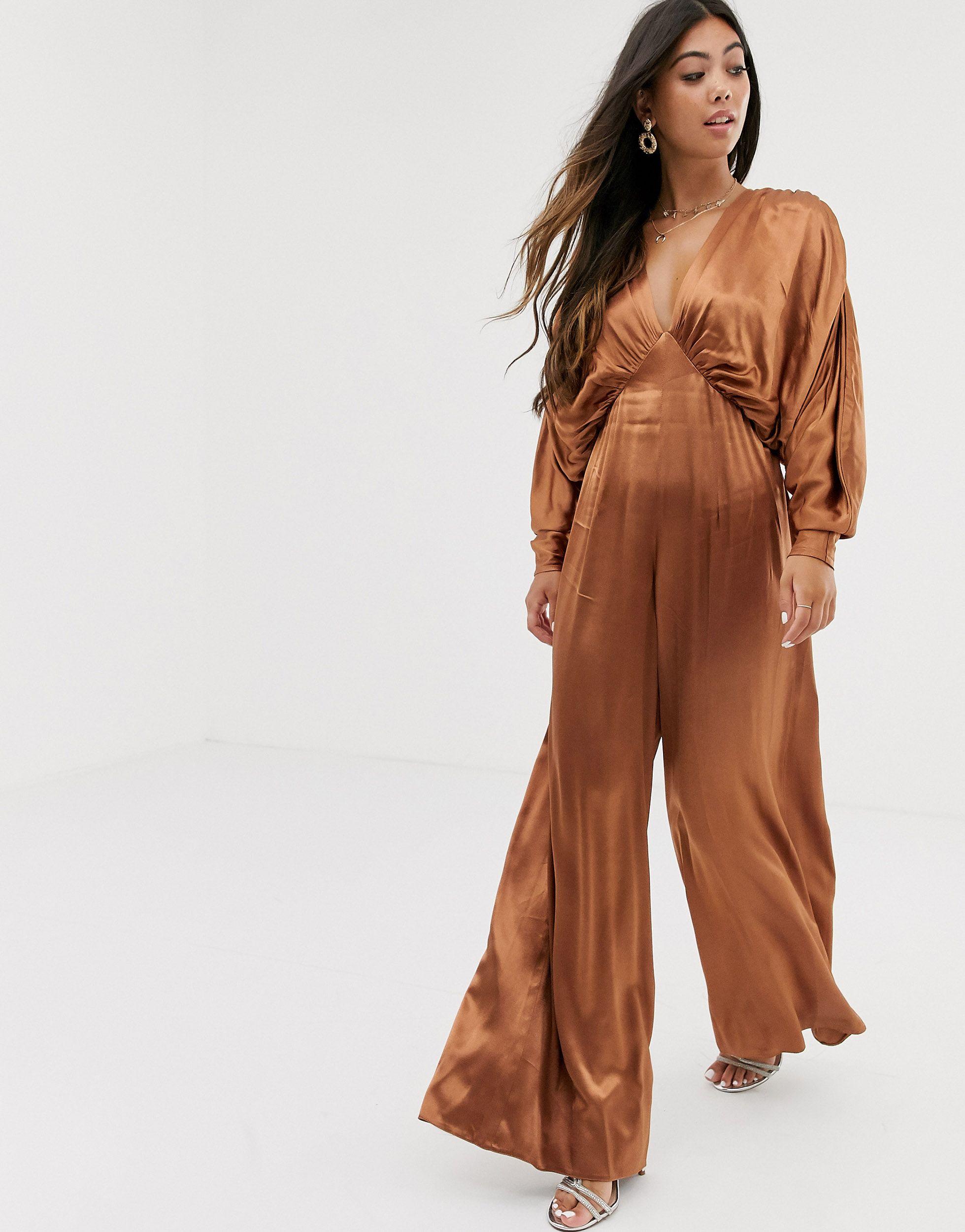 petite satin jumpsuit