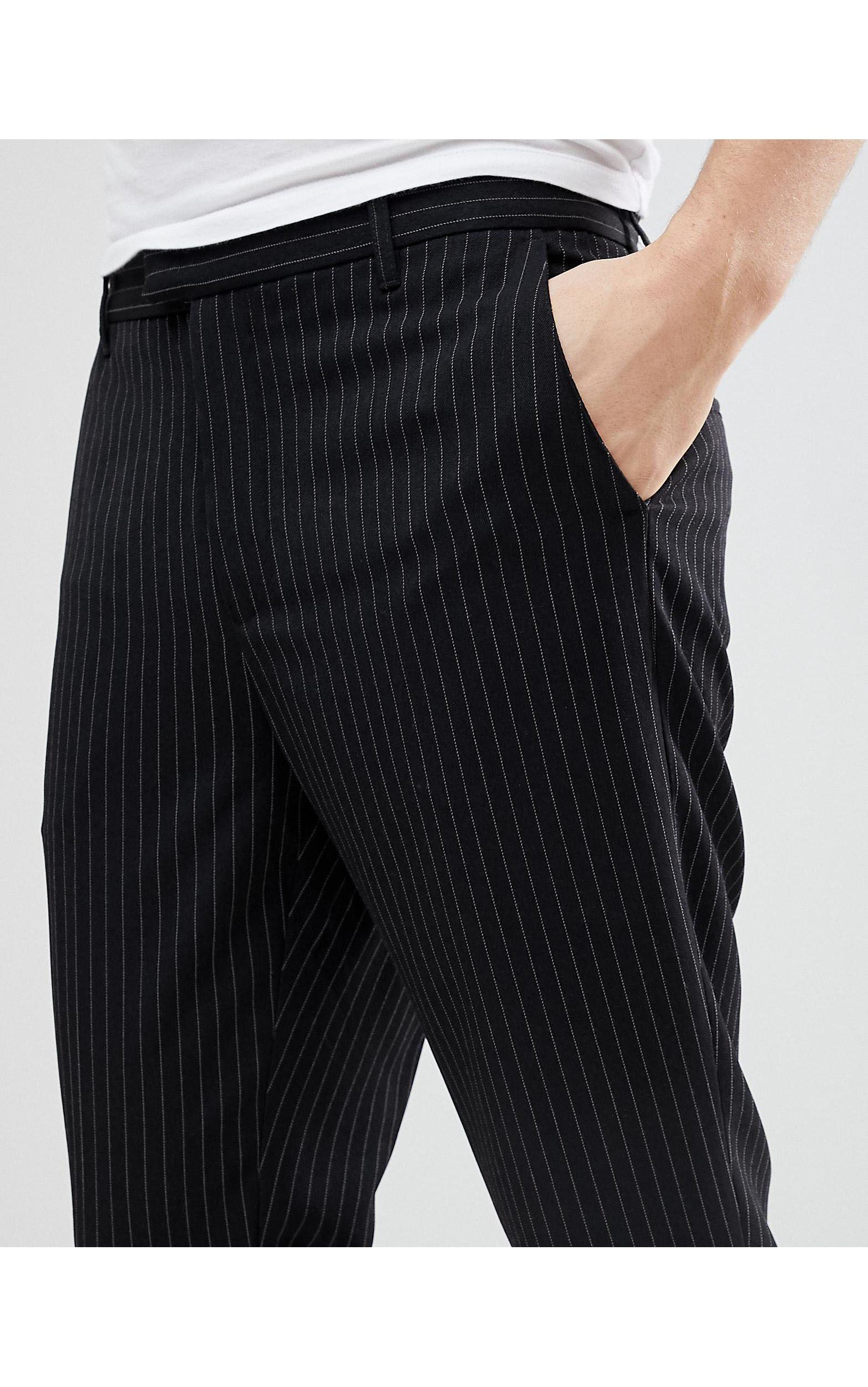 Bershka Cropped Trousers in Black for Men | Lyst