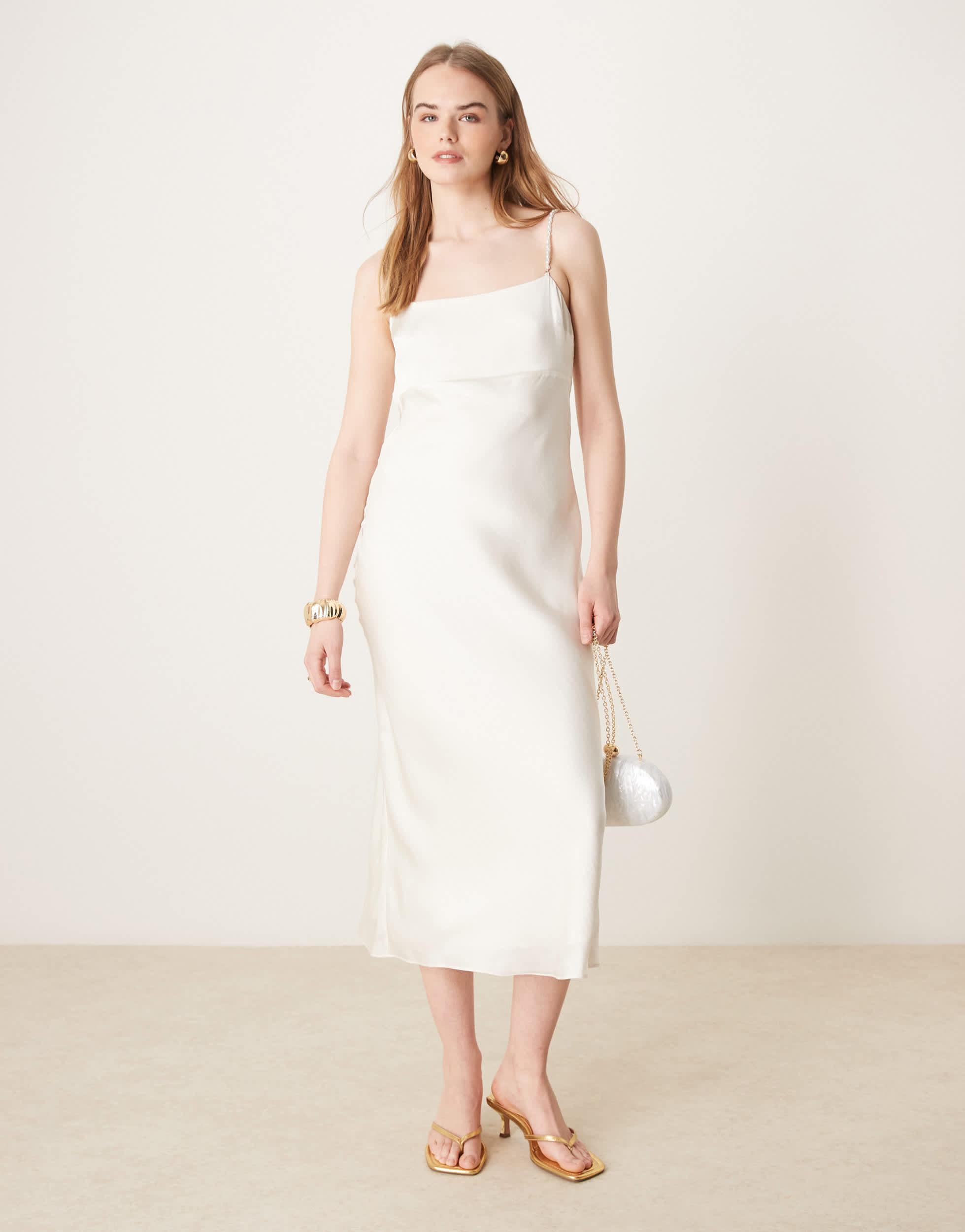 maxi dress with pearl straps Runaway The Label Lavena Maxi Dress - Pearl