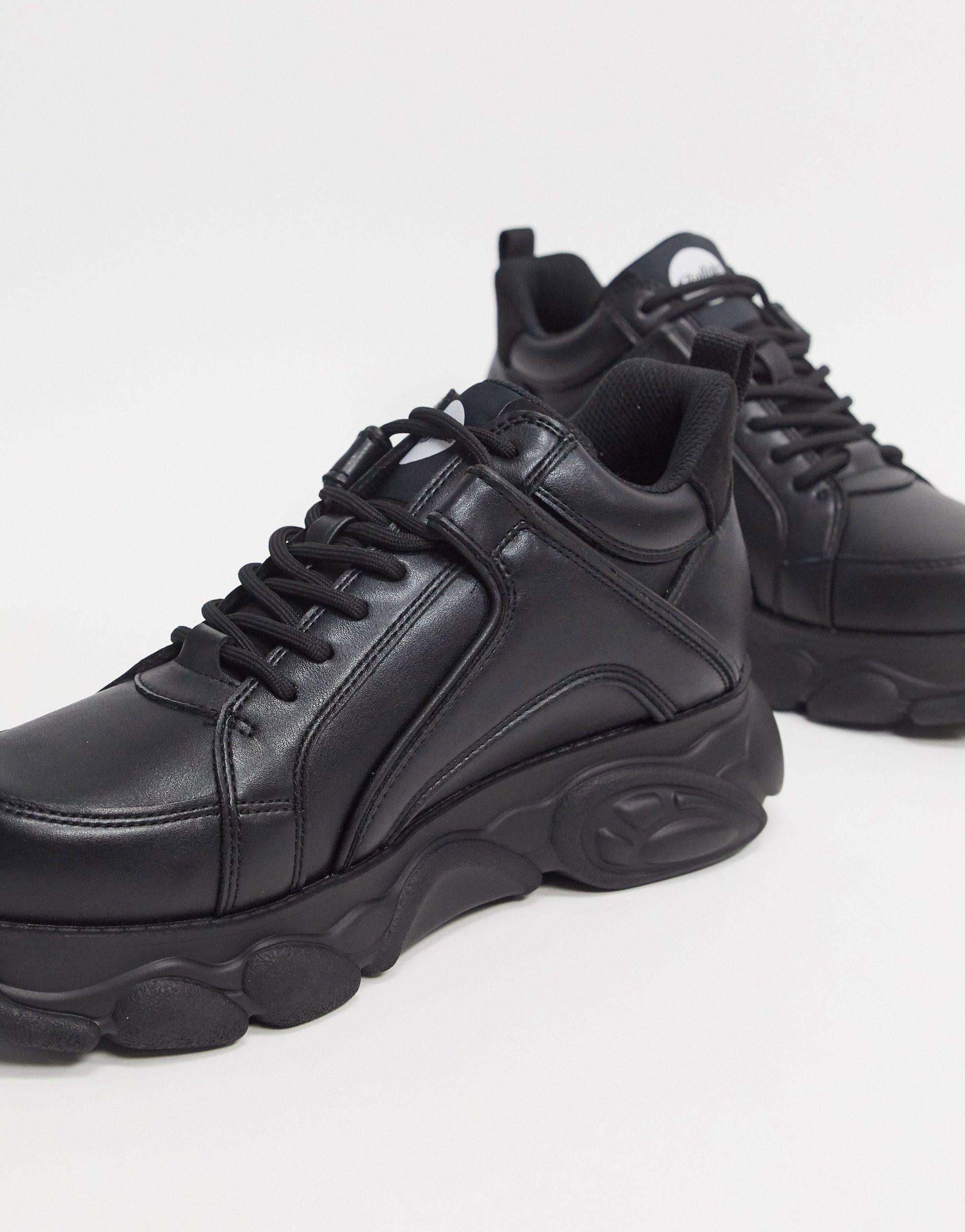 chunky sole trainers black