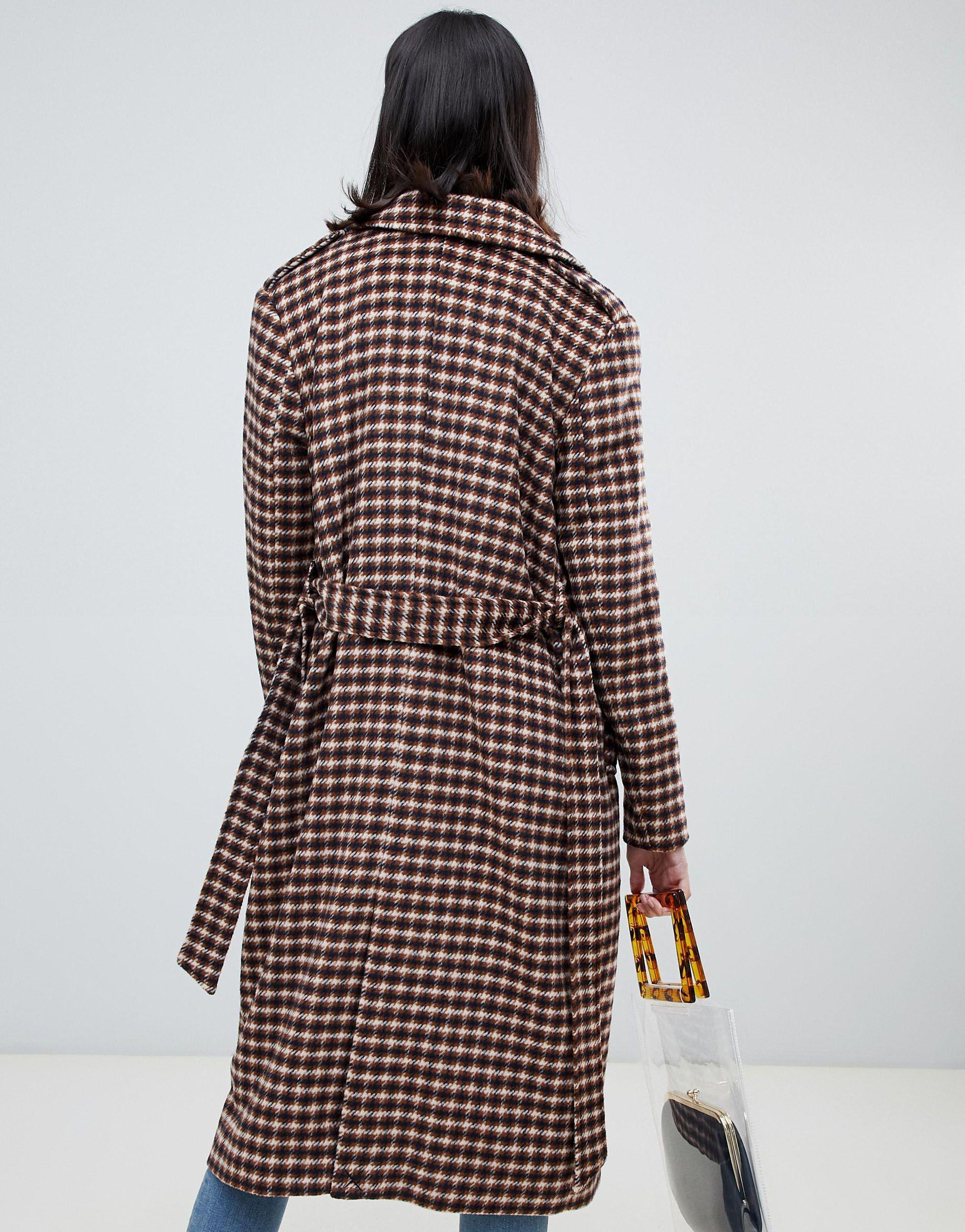 check wrap coat
