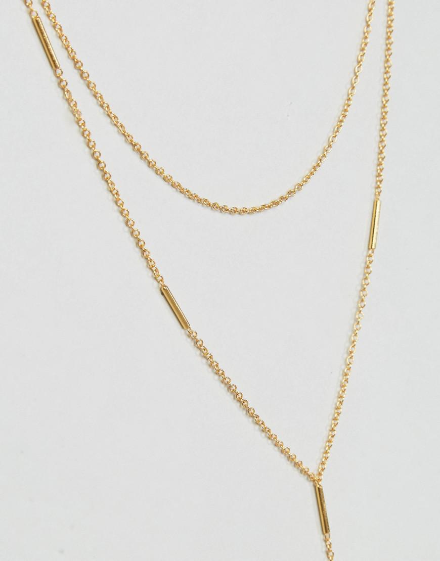 Gorjana Gold Plated Double Layered Lariat Necklace in Metallic Lyst