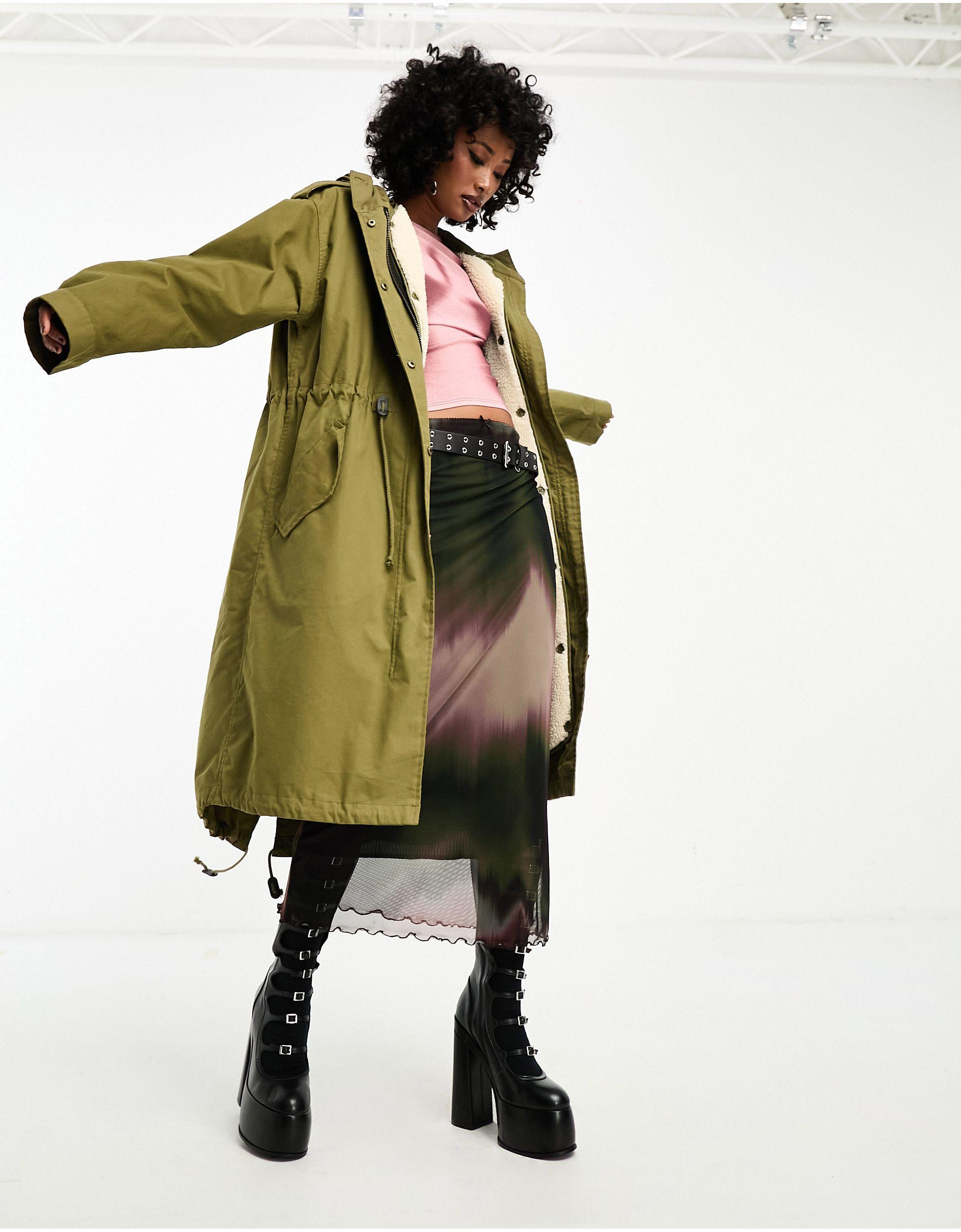 Parka verde oliva con forro ASOS de color Verde Lyst