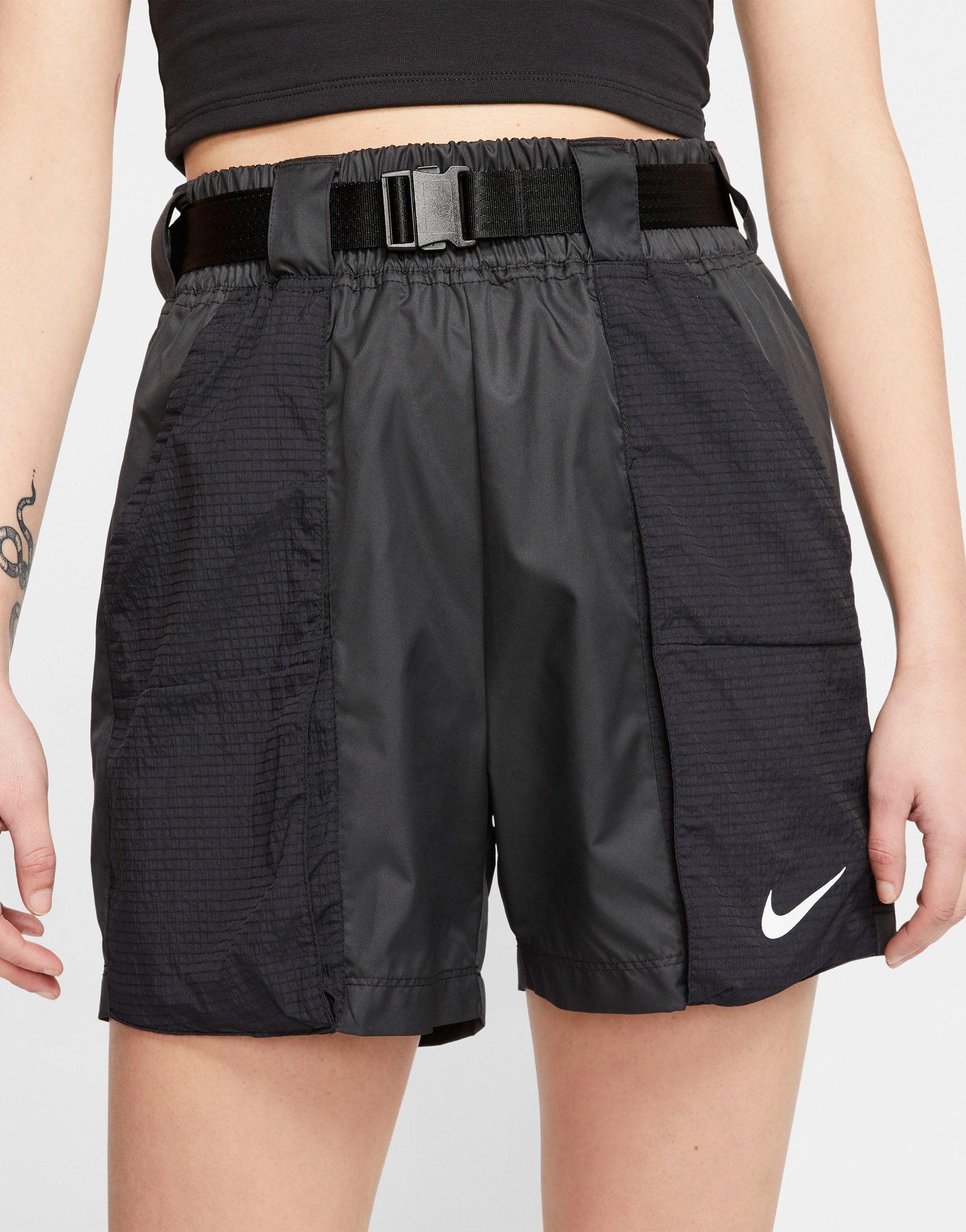 Nike Woven Buckle Shorts in Black | Lyst