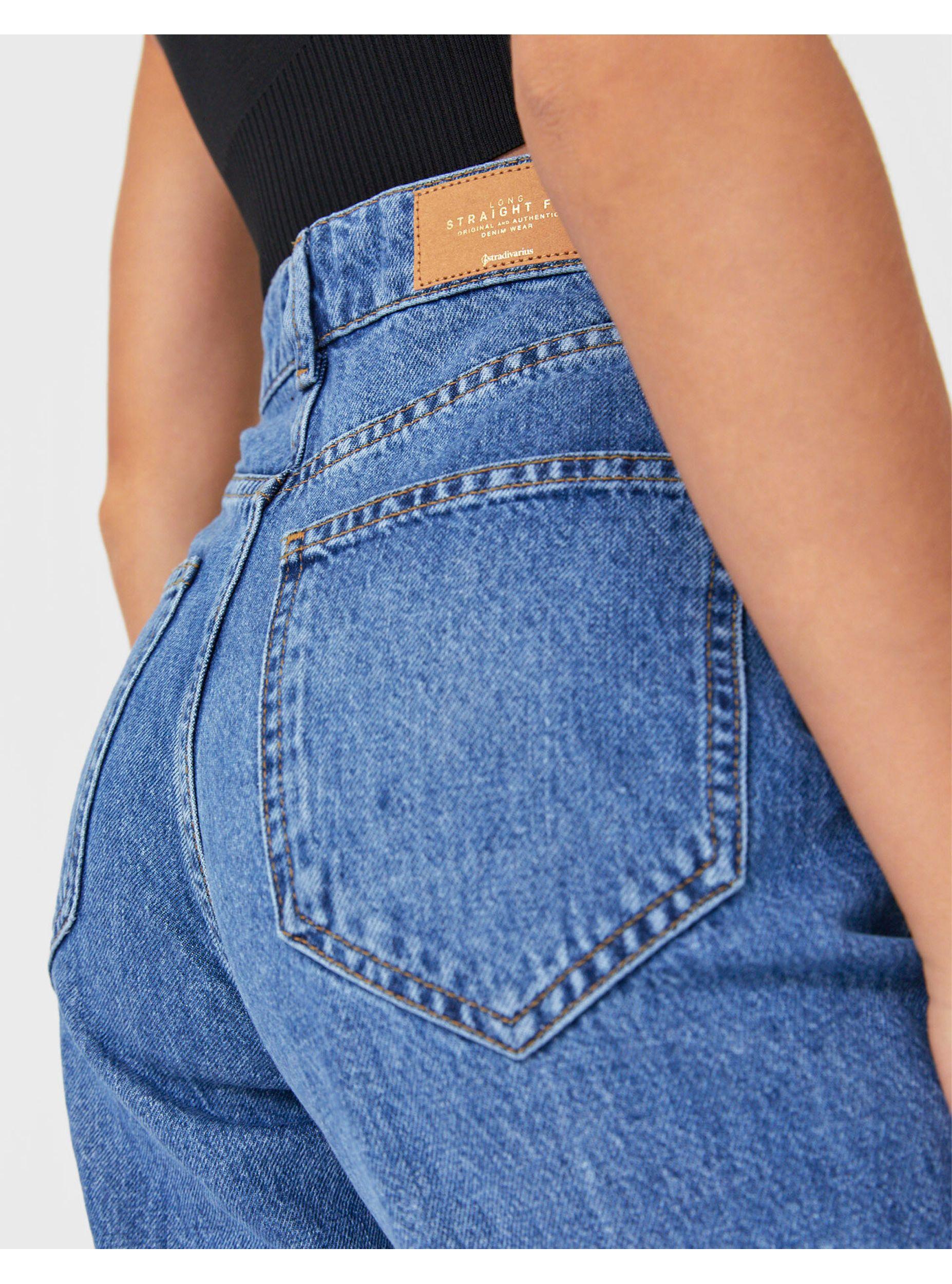 stradivarius 90s dad jean in vintage blue