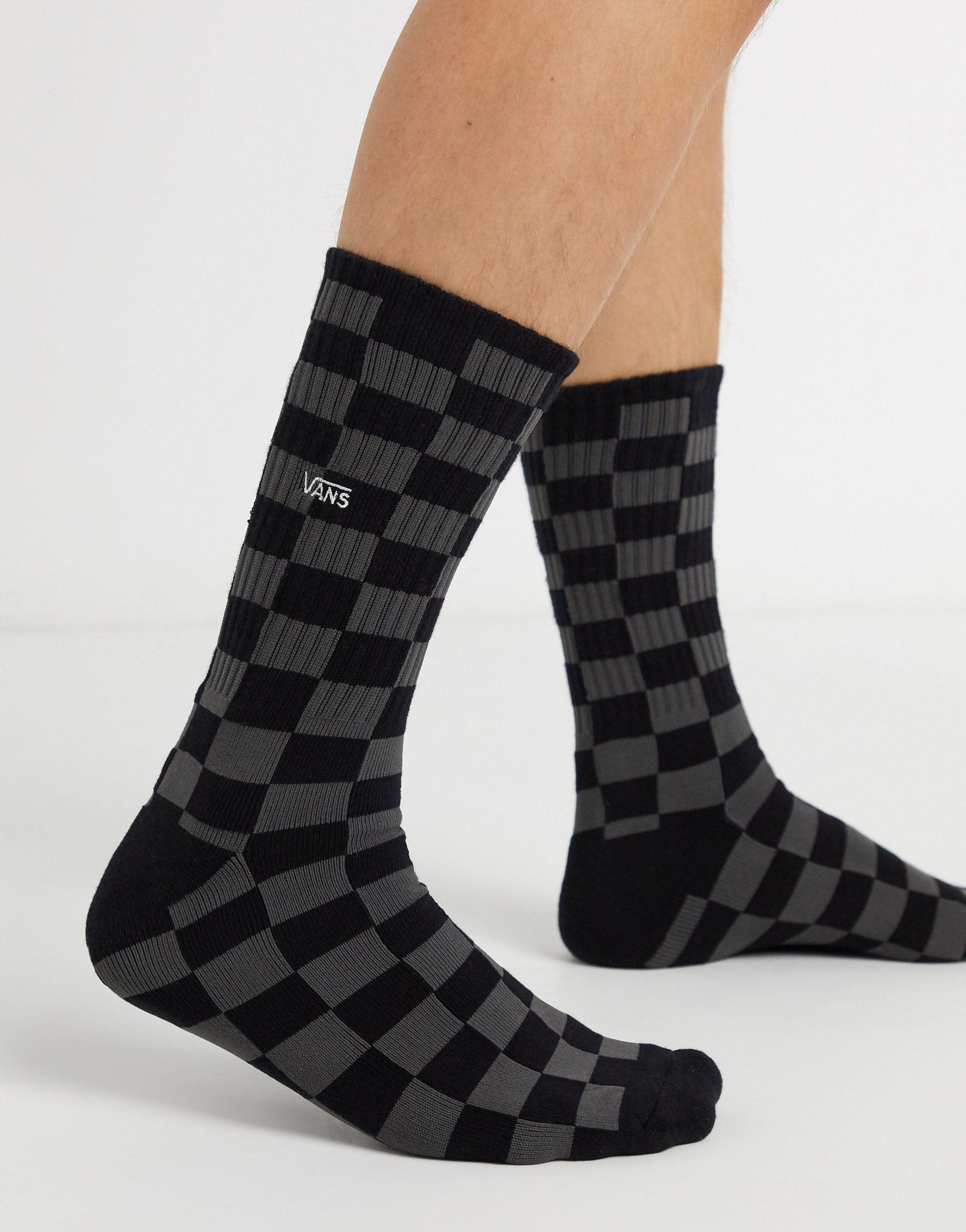 Vans Checkerboard Ii Socks in Black for Men | Lyst