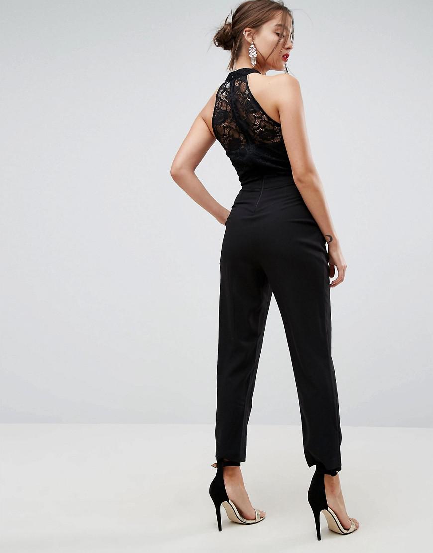asos black lace jumpsuit