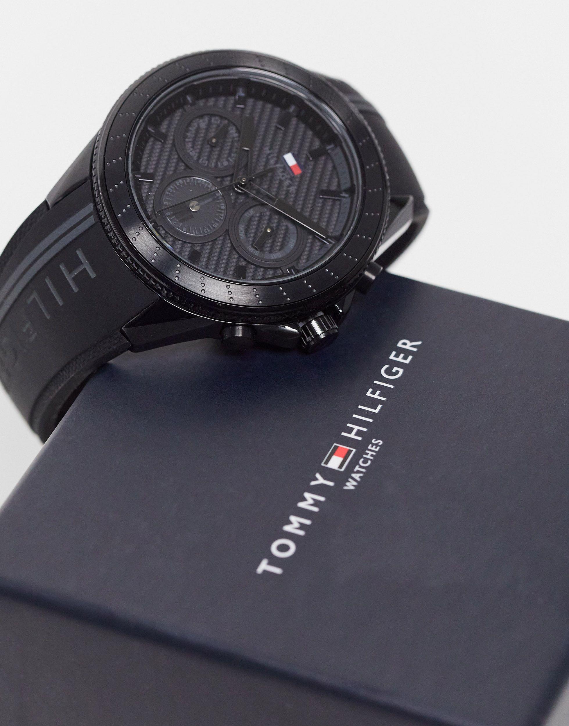 Tommy Hilfiger Mens Silicone Watch in Black for Men | Lyst