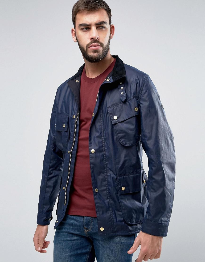 mens belted wax jacket