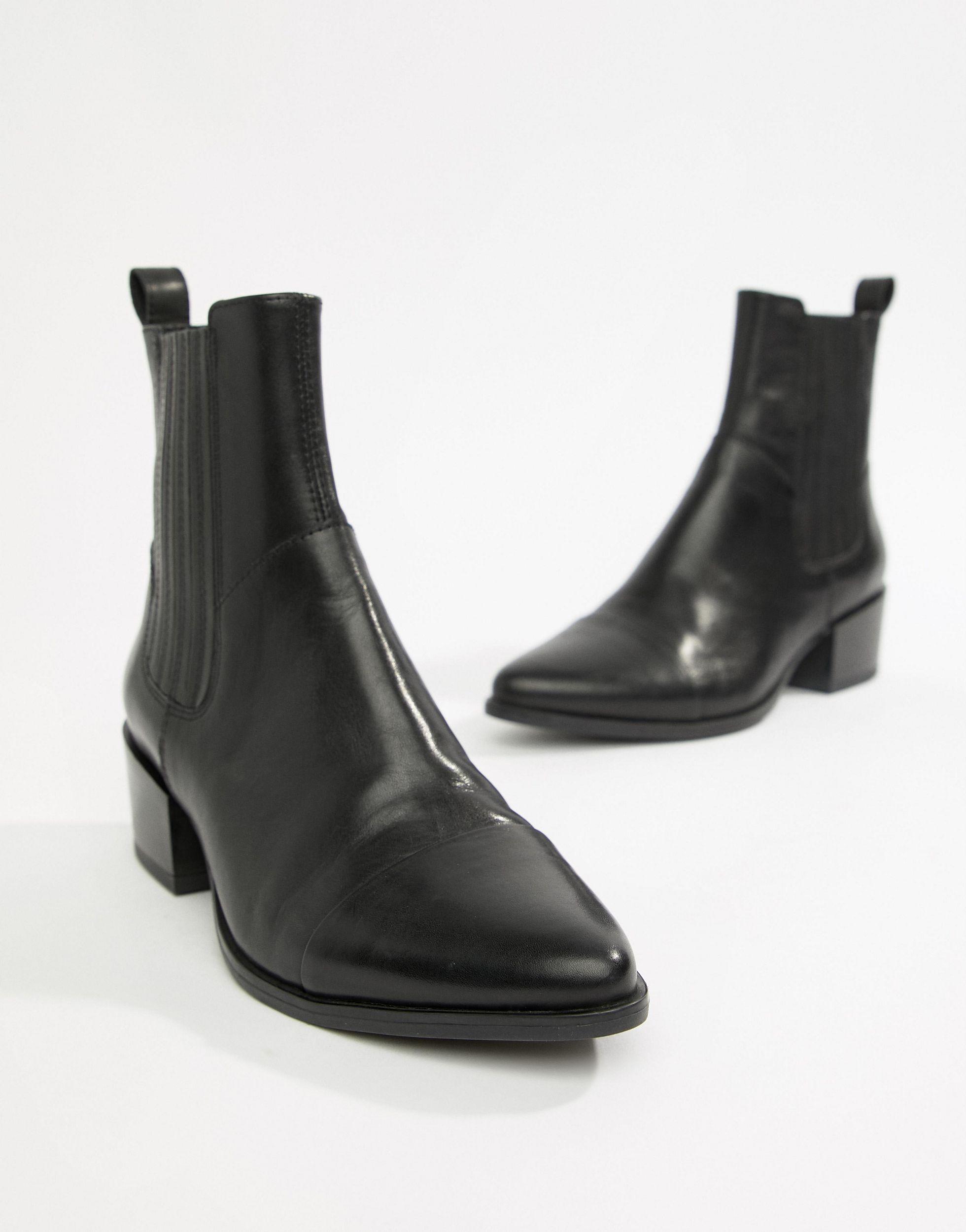 marja black leather boots