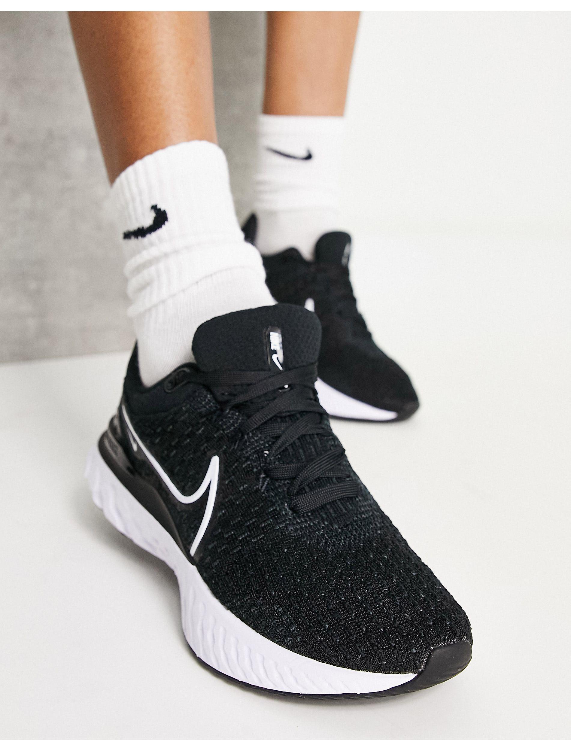 Nike React Infinity Run Flyknit 3 Trainers in Black | Lyst