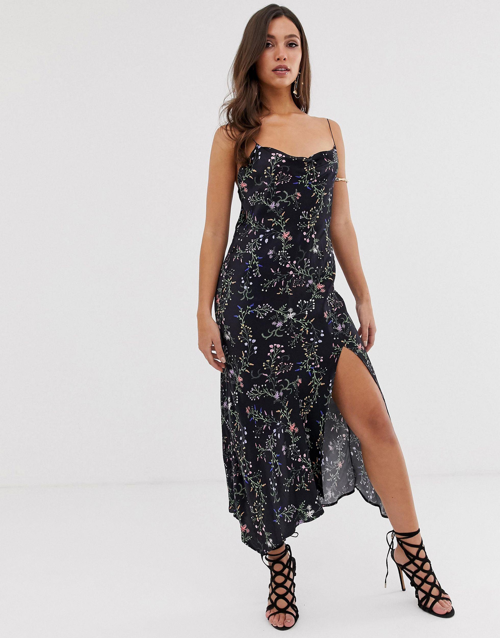 bec and bridge black slip dress