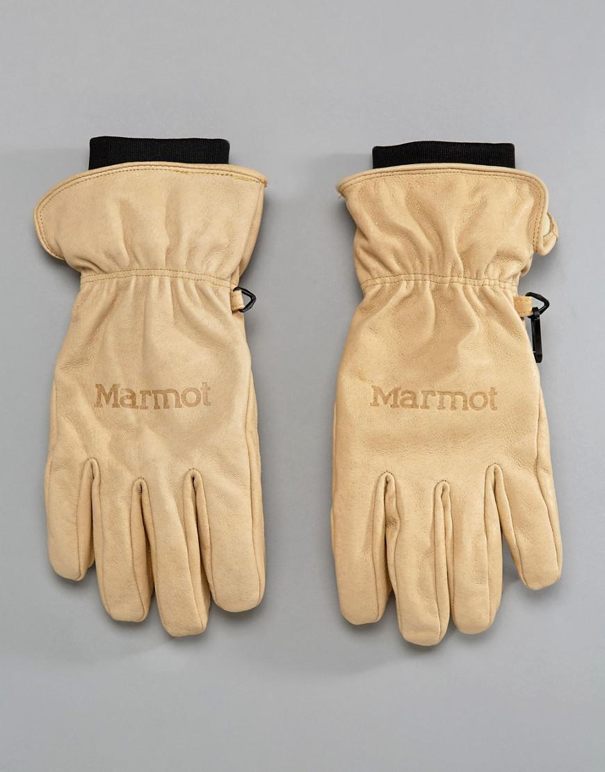 Marmot Leather Thermal Ski Gloves In Tan for Men - Lyst
