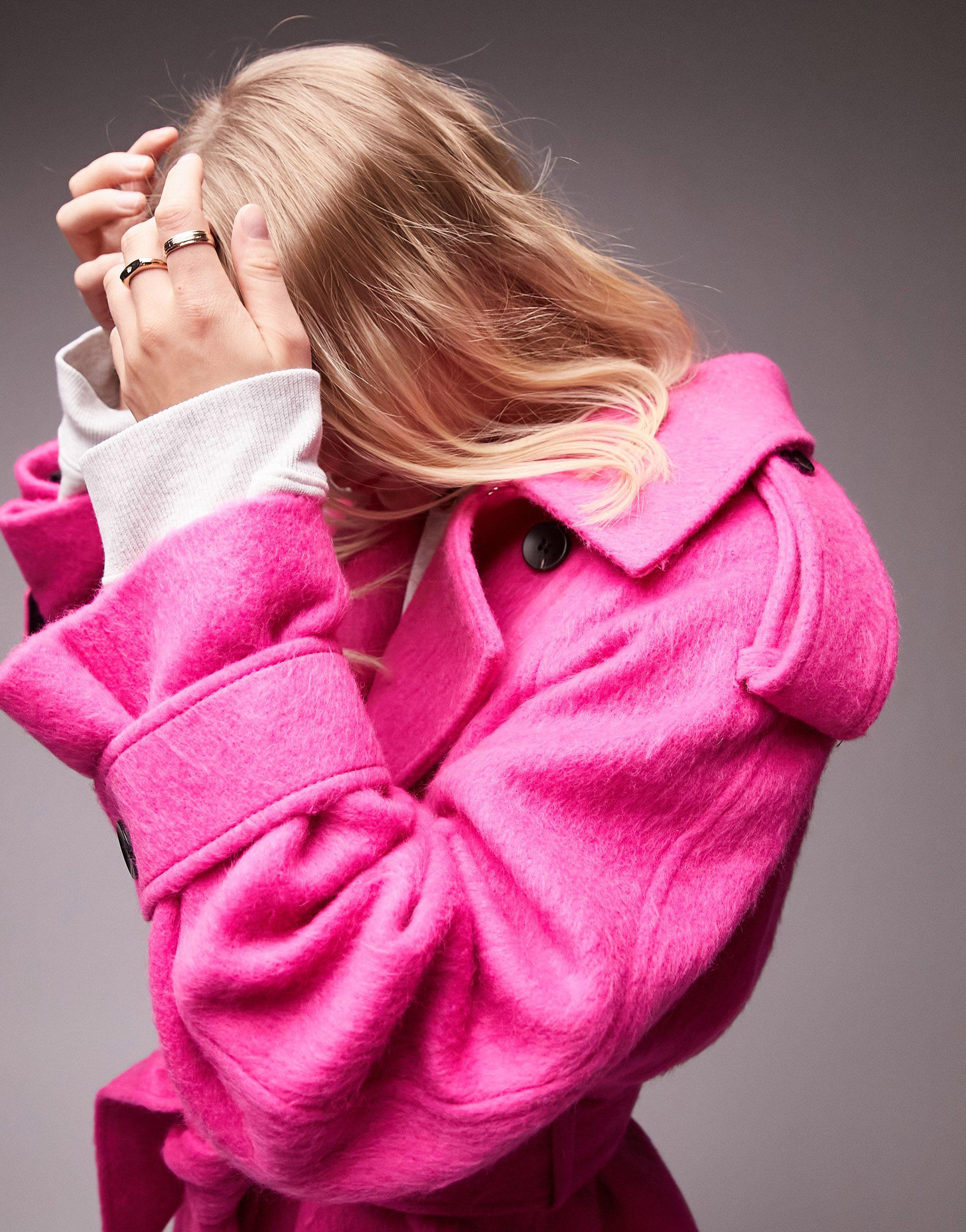 Topshop pink trench coat sale