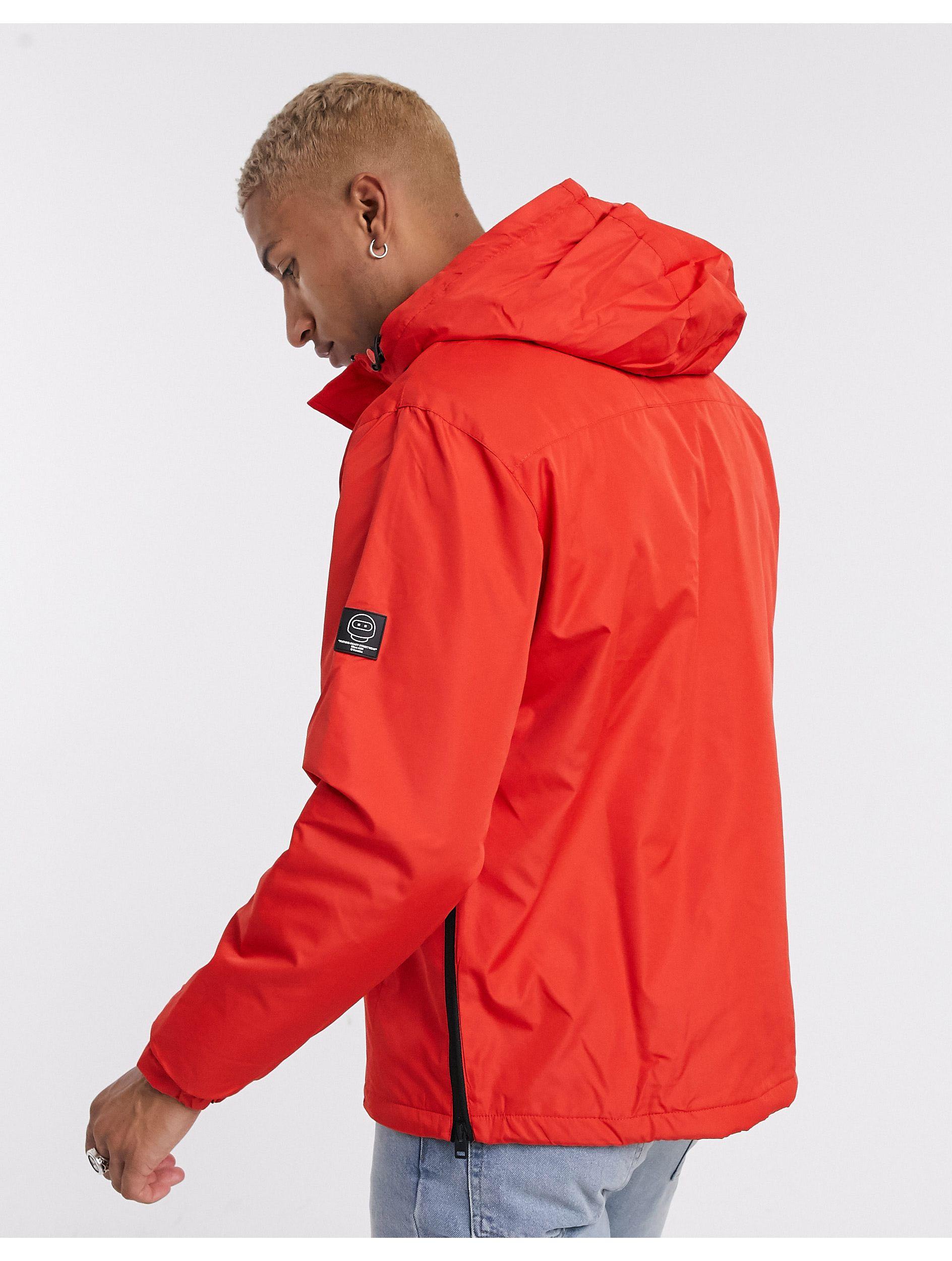 Bershka Overhead Windbreaker Jacket in Orange for Men | Lyst