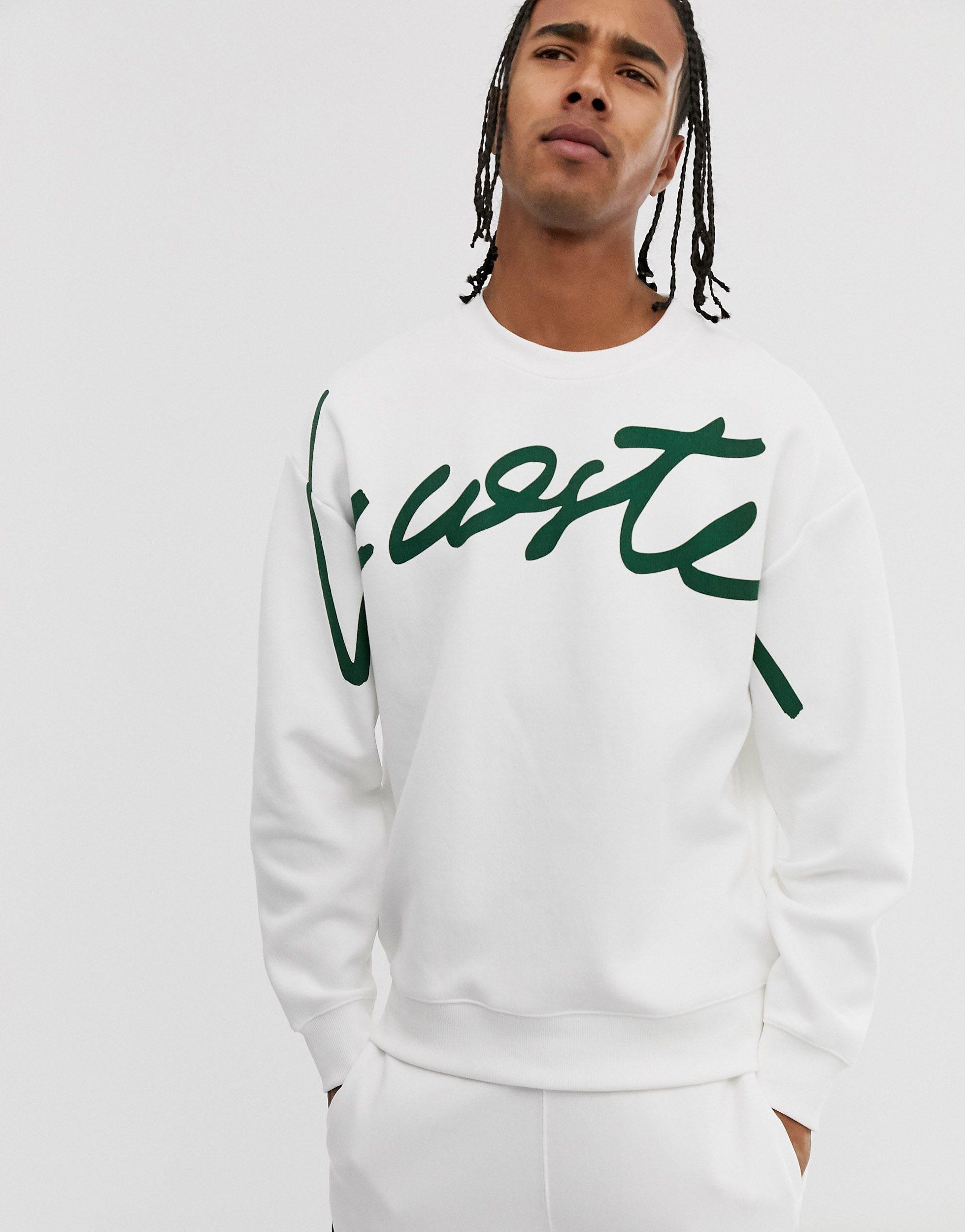Lacoste L!VE - Sweat avec logo emblématique Lacoste pour homme en coloris  Blanc | Lyst