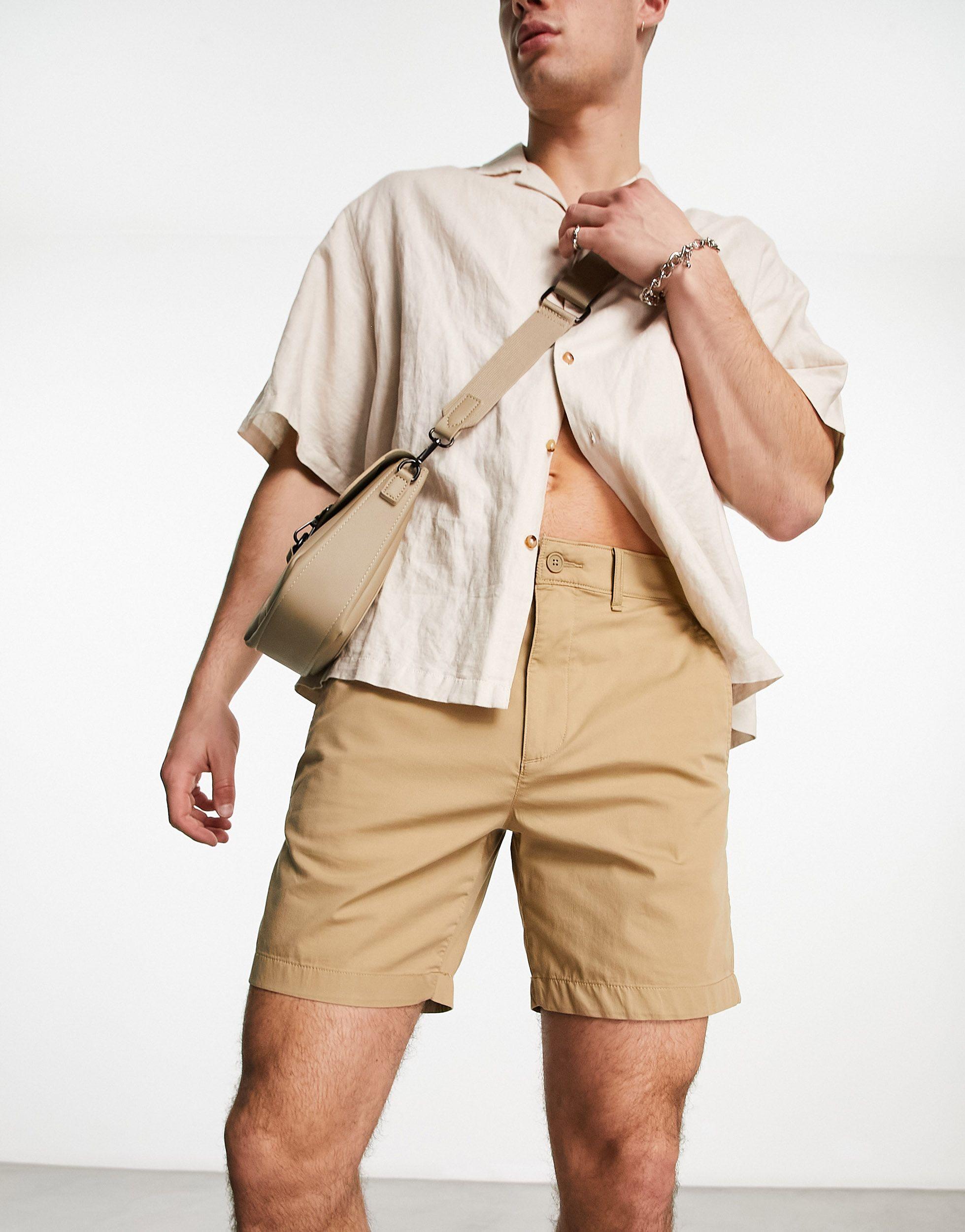 All day - short chino 7 pouces - beige kaki Abercrombie & Fitch pour homme  en coloris Neutre | Lyst