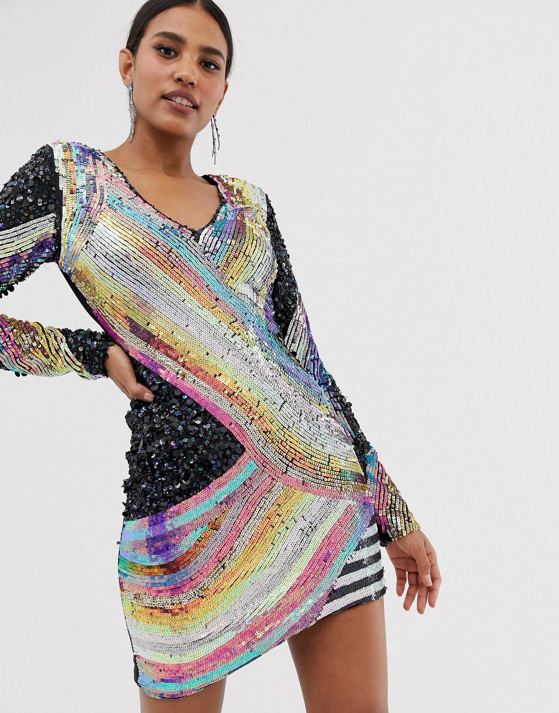 patterned sequin mini dress