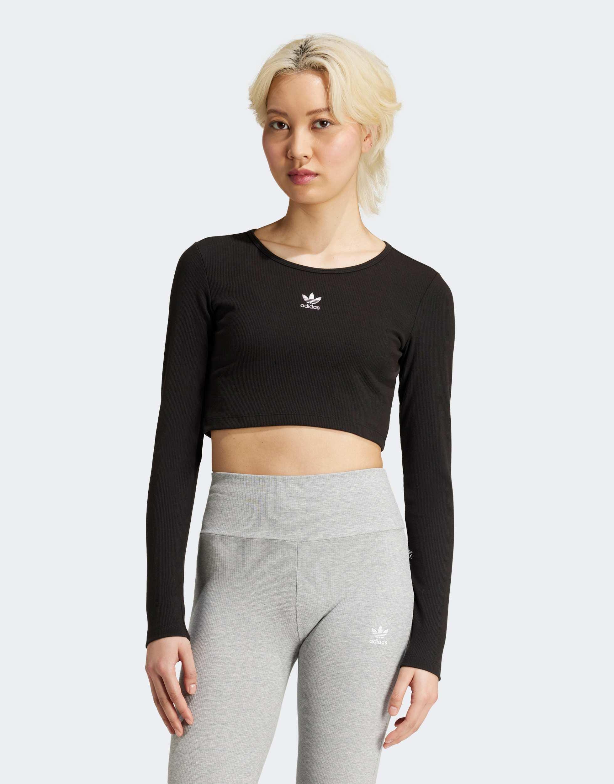 Adidas originals long sleeve crop top best sale