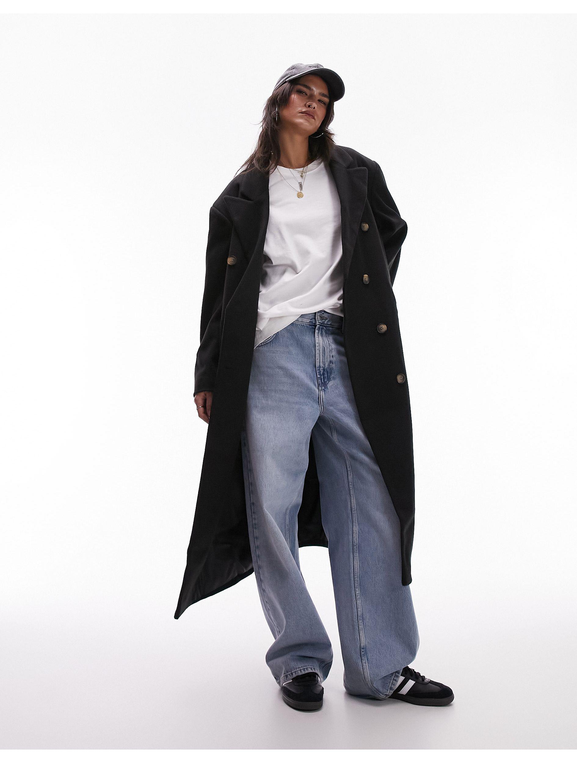 Cappotto oversize taglio lungo elegante di TOPSHOP in Blu | Lyst