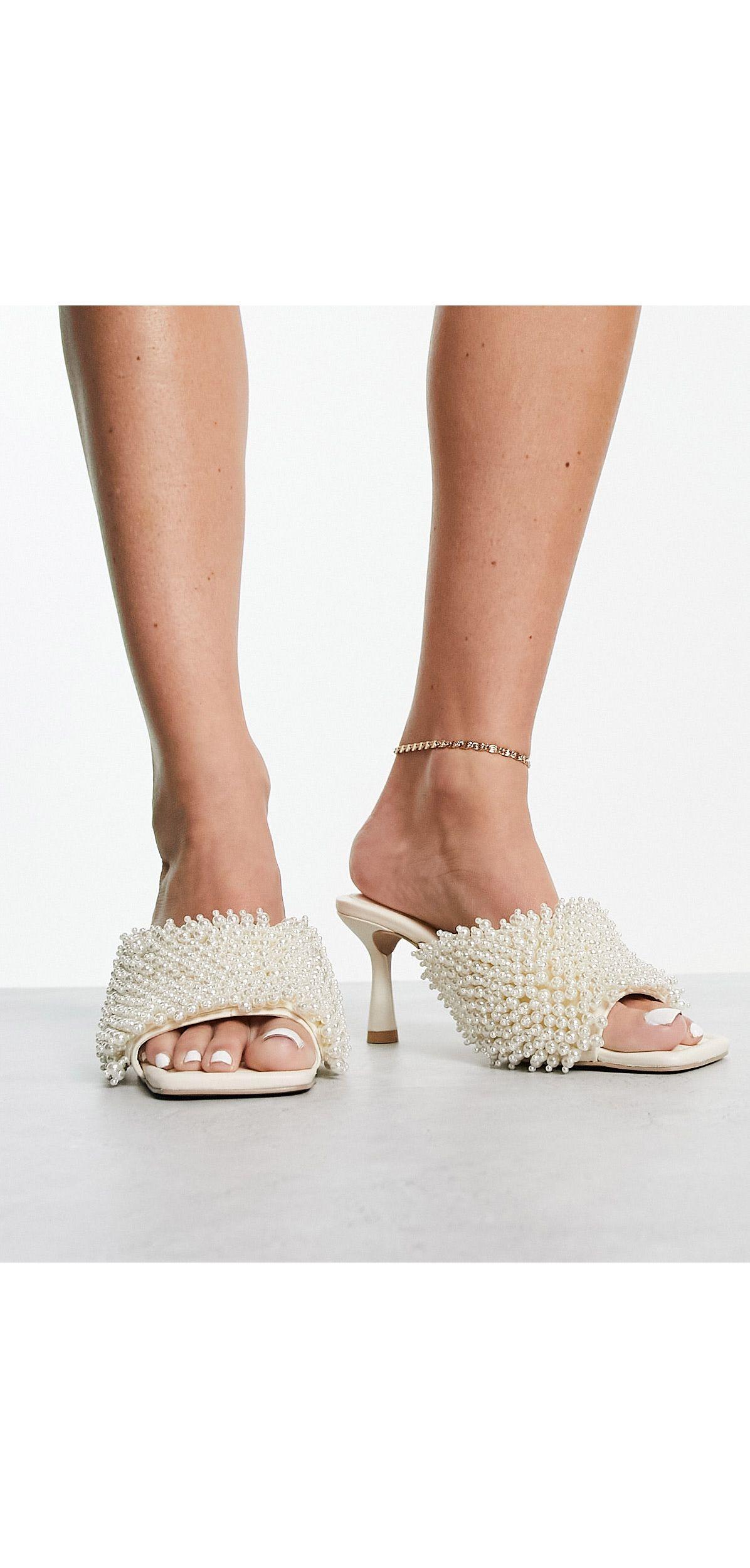 & Other Stories Pearl Covered Heeled Mules in White | Lyst Australia