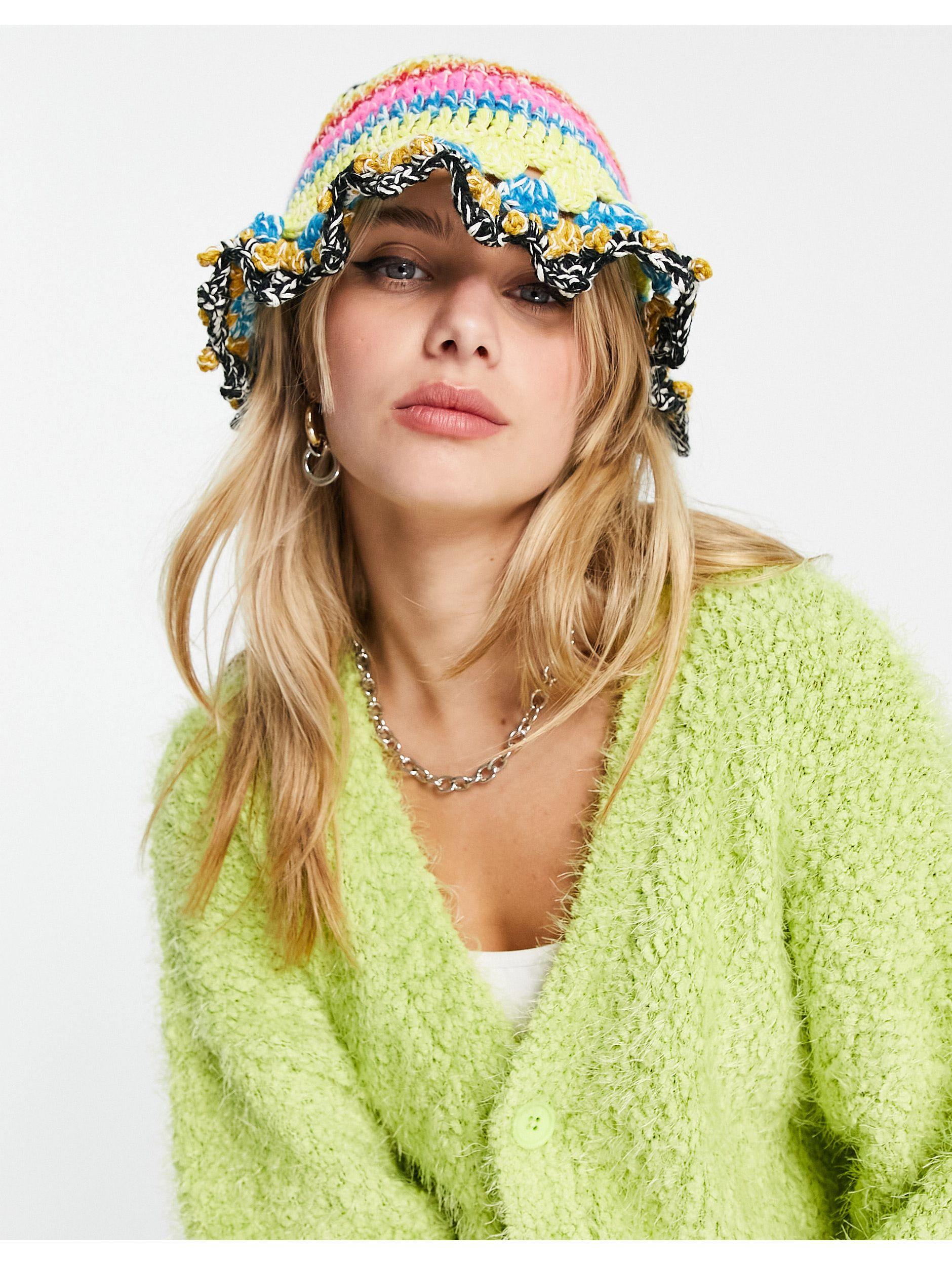 Collusion Unisex Crochet Festival Bucket Hat in Green Lyst