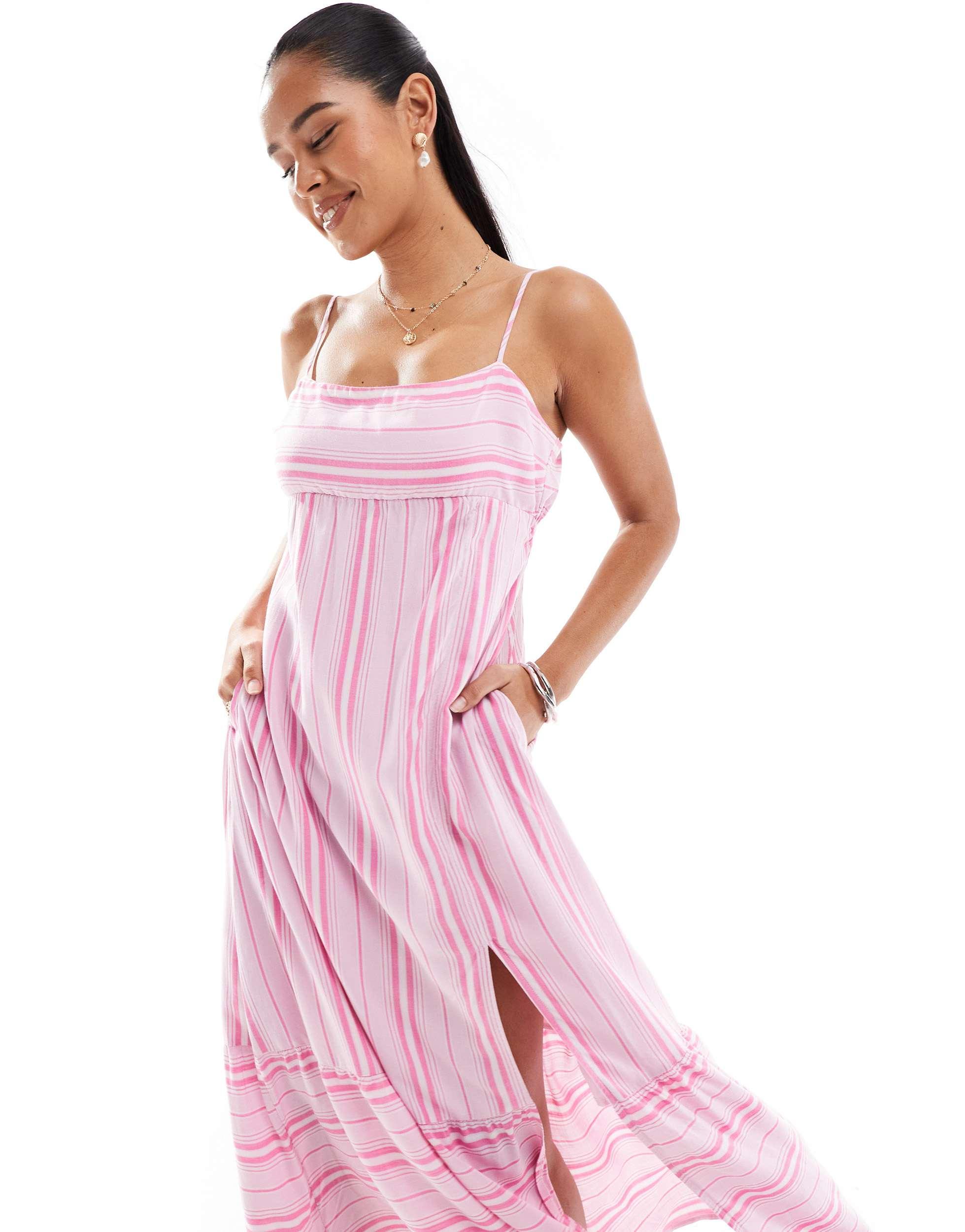 pink babydoll maxi dress Buy Hollister Pink Babydoll Maxi Dress with Front Slit from Next USA