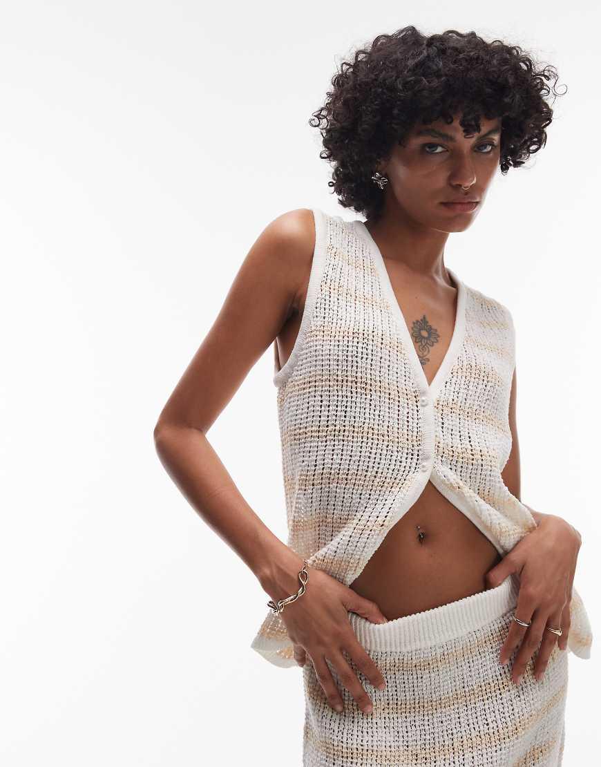 Rhythm Sol Stripe Longline Knit Vest Co-ord in Grey Lyst UK