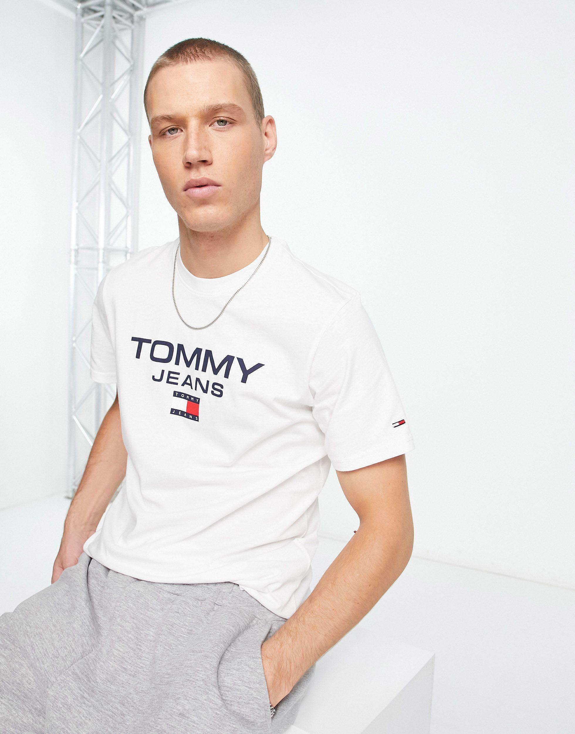 Tommy Hilfiger Flag Logo T-shirt in White for Men | Lyst
