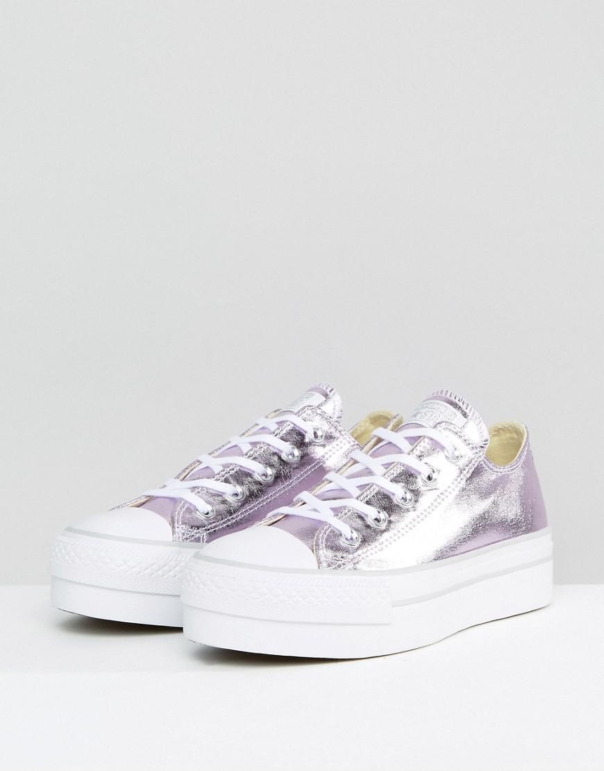 Converse Chuck Taylor All Star Ox Platform Metallic Trainers In Pink | Lyst