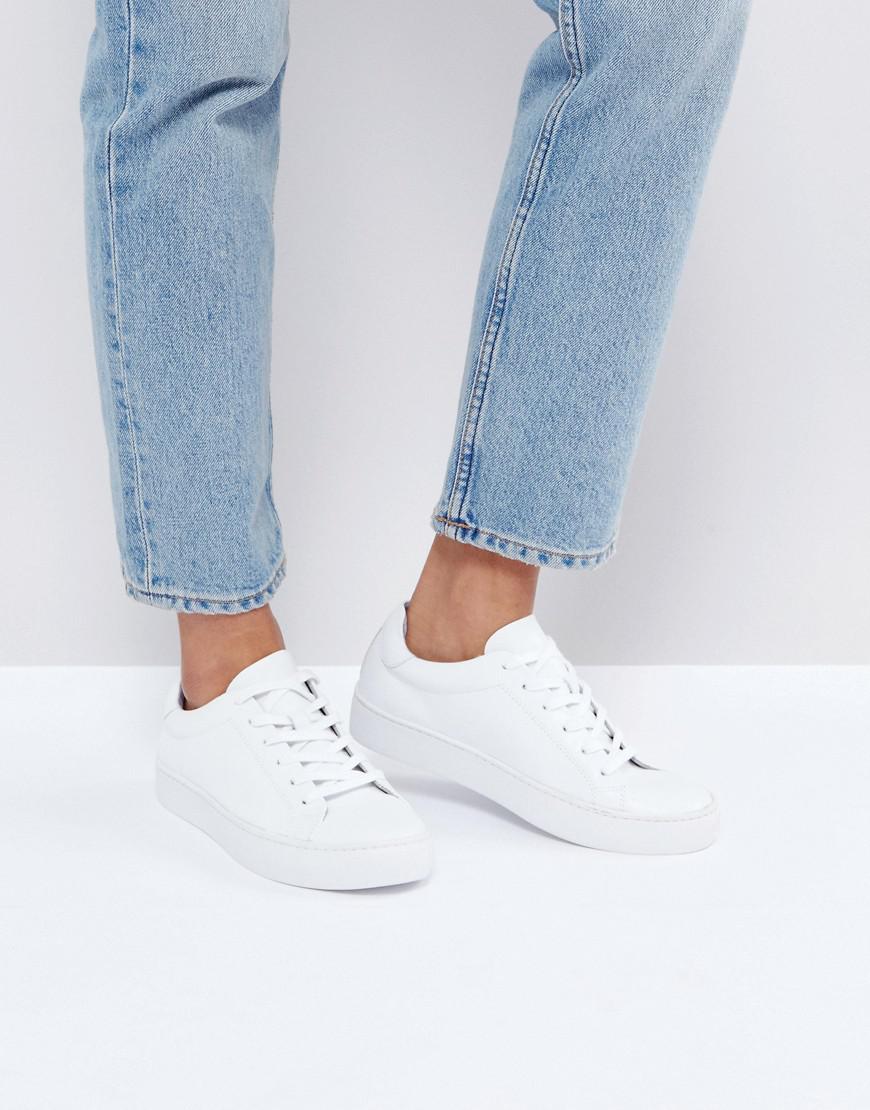 Vagabond Zoe Leather Trainers In White 
