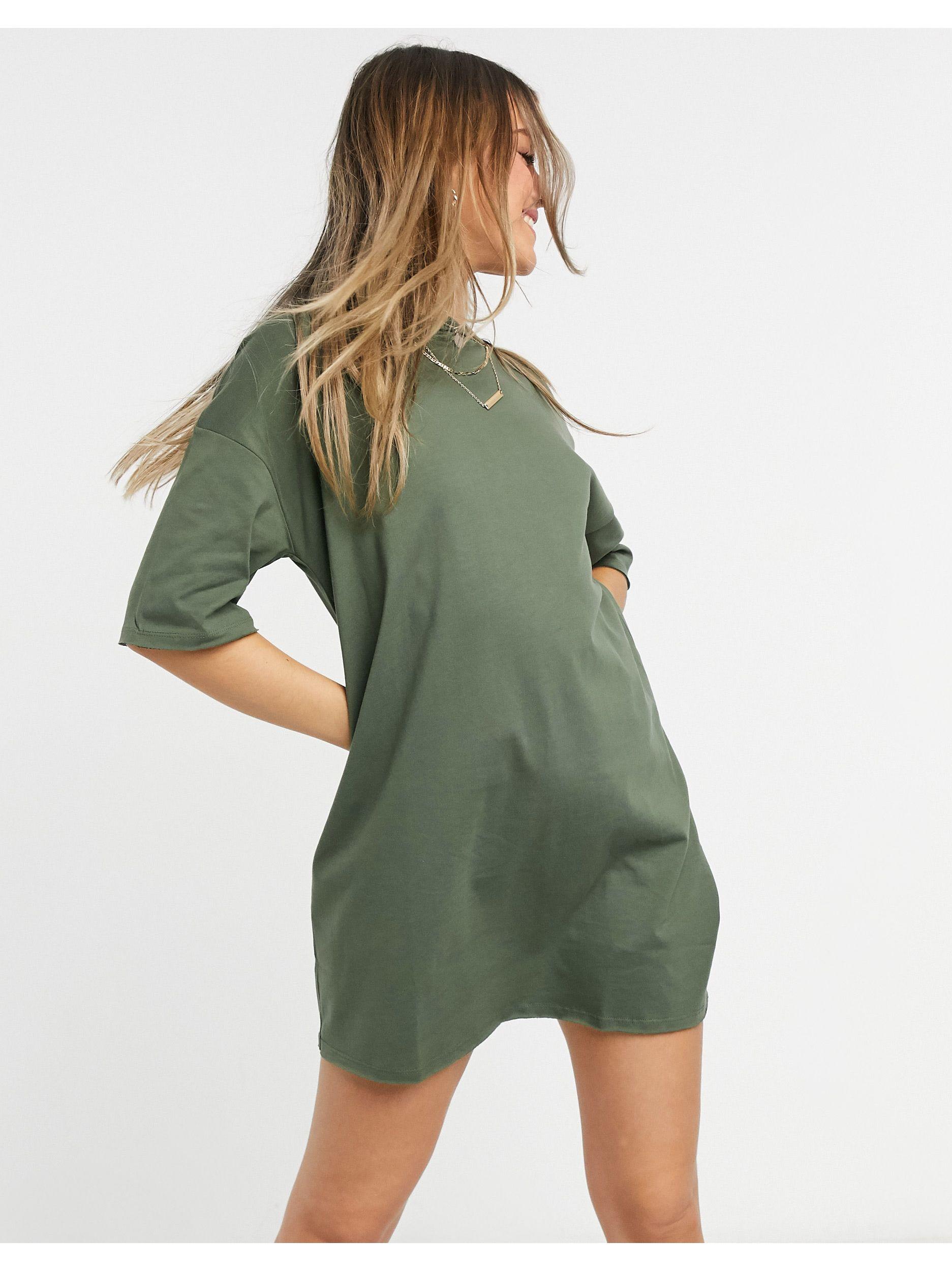 ASOS Tshirt Dress in Green Lyst