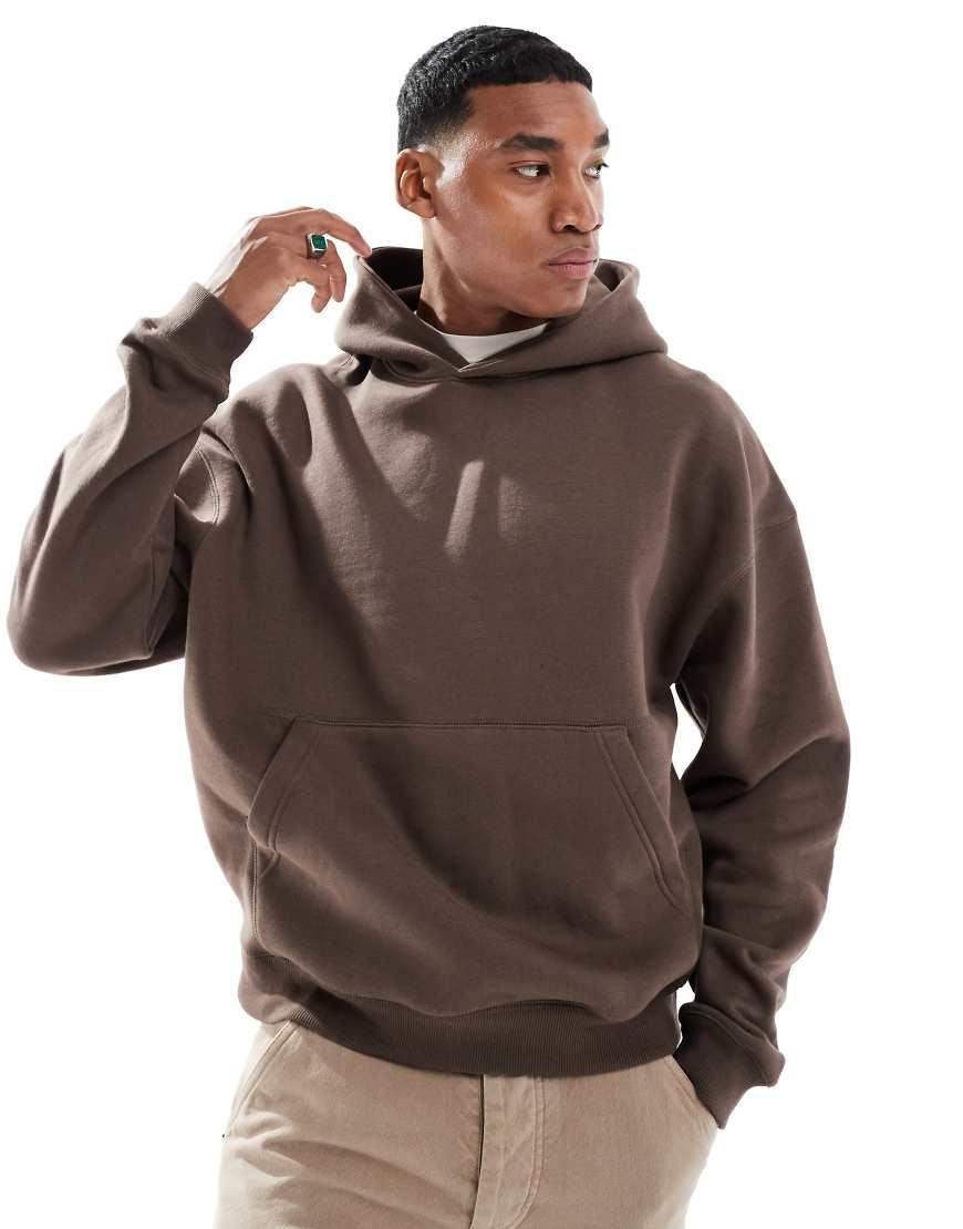 Pull&Bear Boxy Fit Hoodie in Brown for Men | Lyst UK