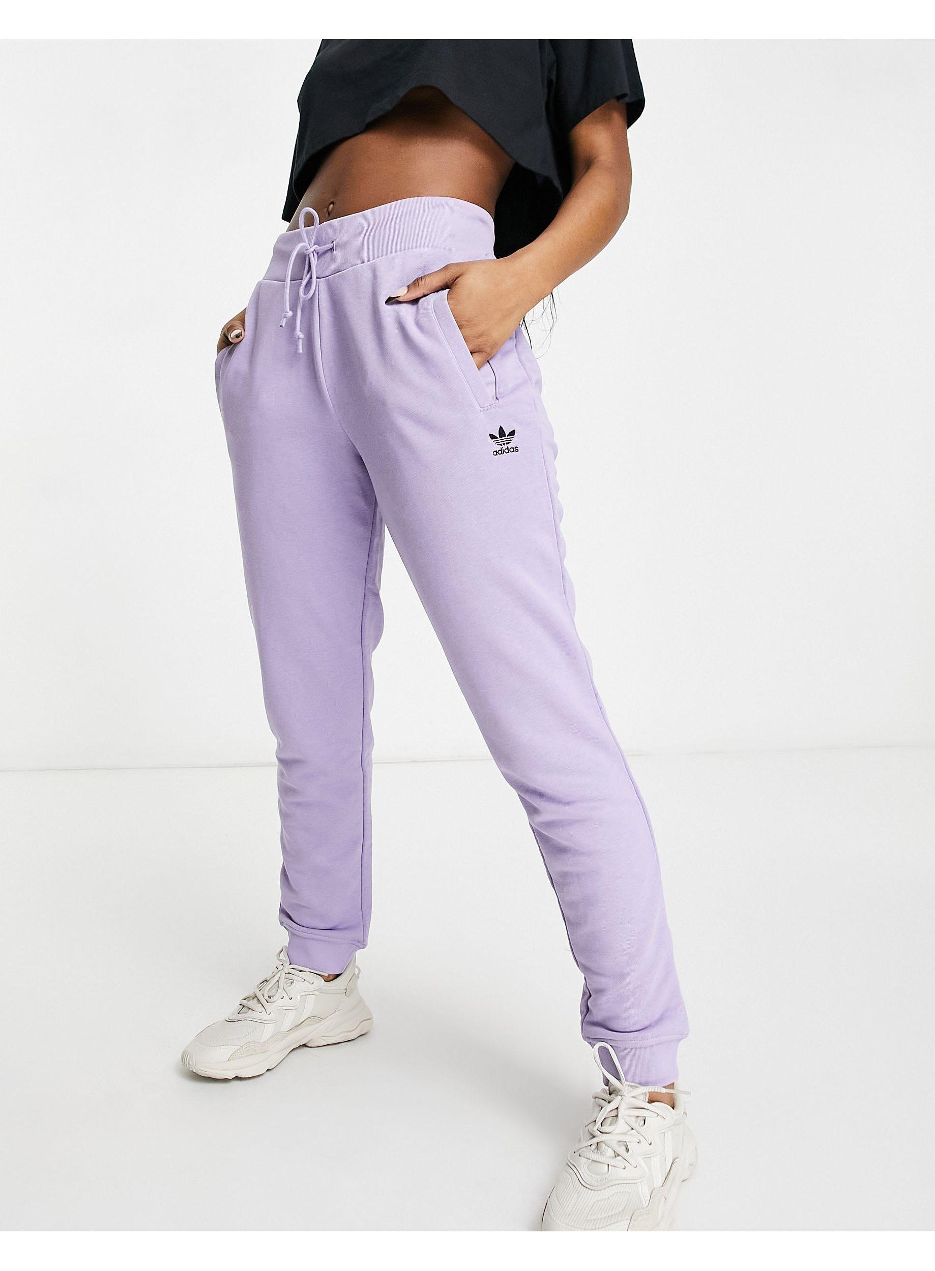 adidas Originals Trefoil Essentials - joggingbroek Met Boorden En Logo in  het Paars - Lyst