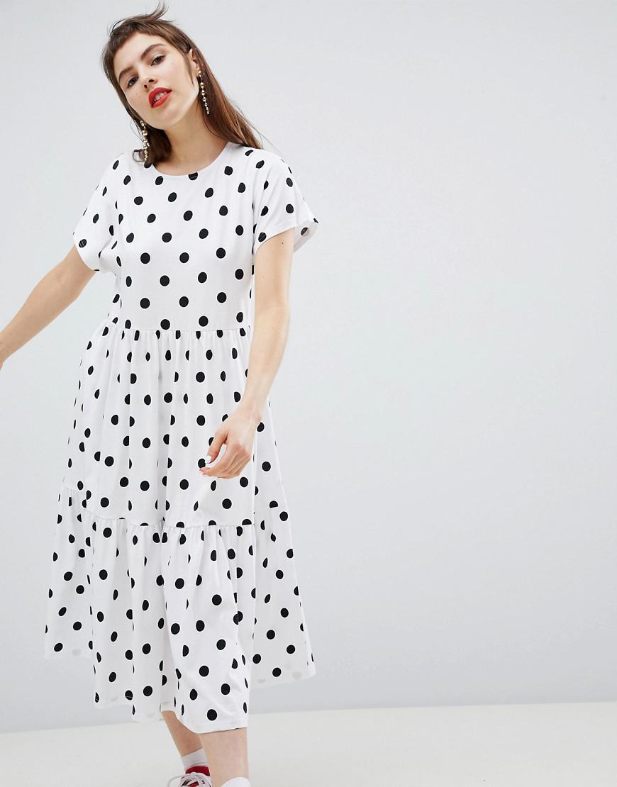polka dot tiered dress