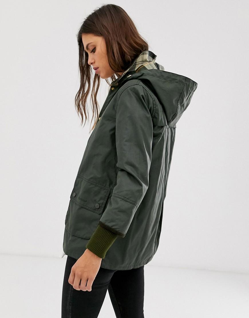 Barbour pine wax jacket with hood online