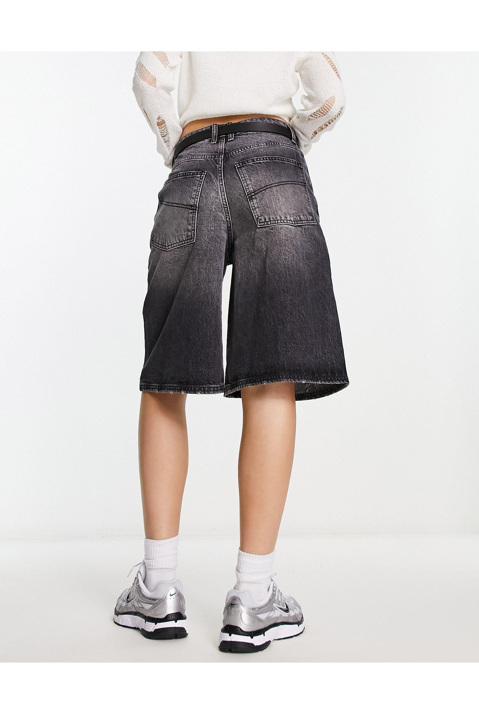 Collusion Festival Longline baggy Denim Shorts With Cargo Pockets