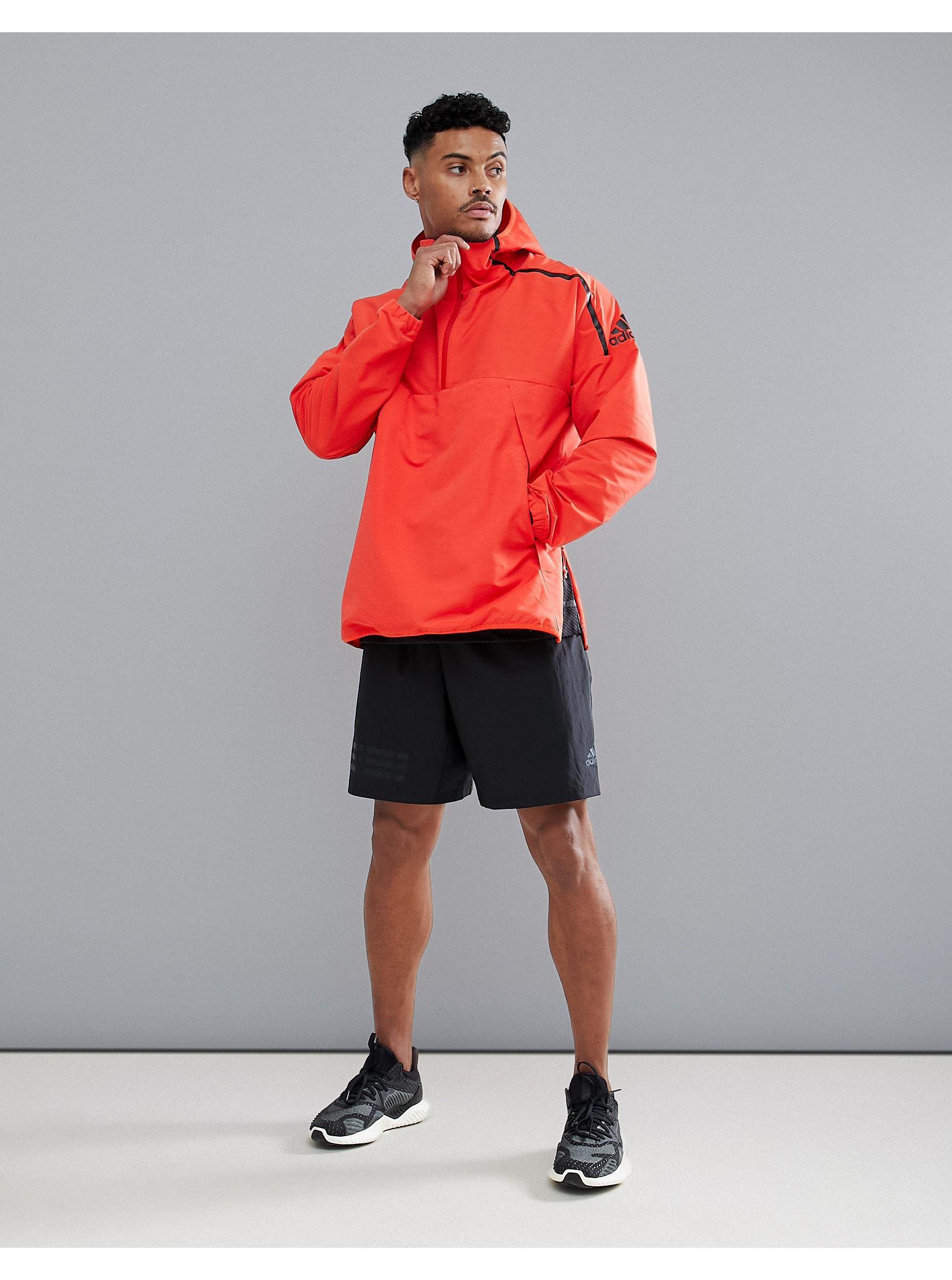 adidas Originals Fleece Adidas Zne Hooded Anorak in Red for Men - Lyst