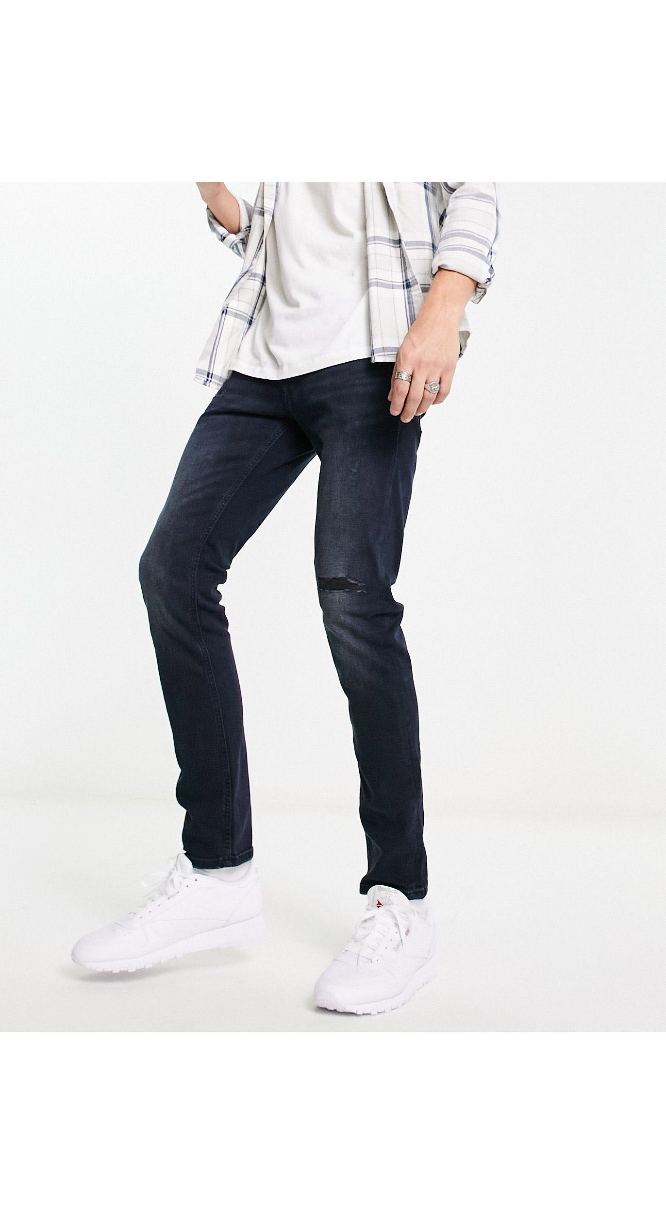 Jack & Jones Intelligence Glenn Slim Fit Super Stretch Jeans With Rips in  Blue for Men | Lyst