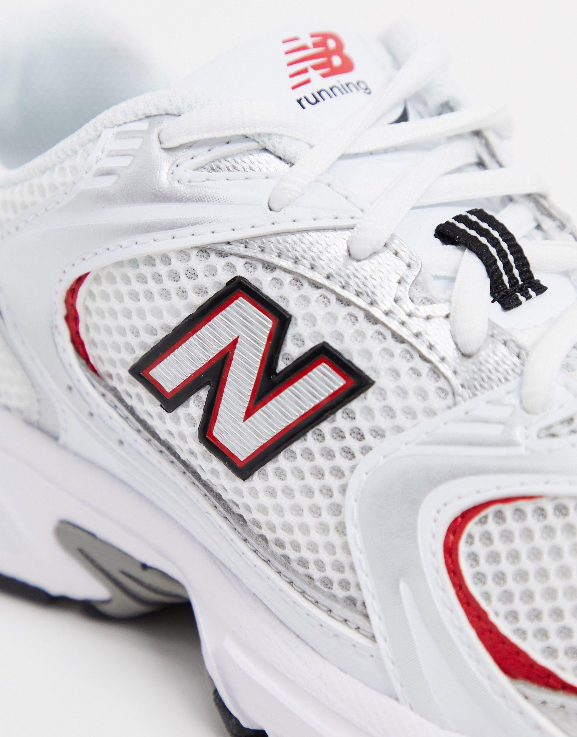 Zapatillas en , plateado y rojo 530 New Balance de color Blanco | Lyst