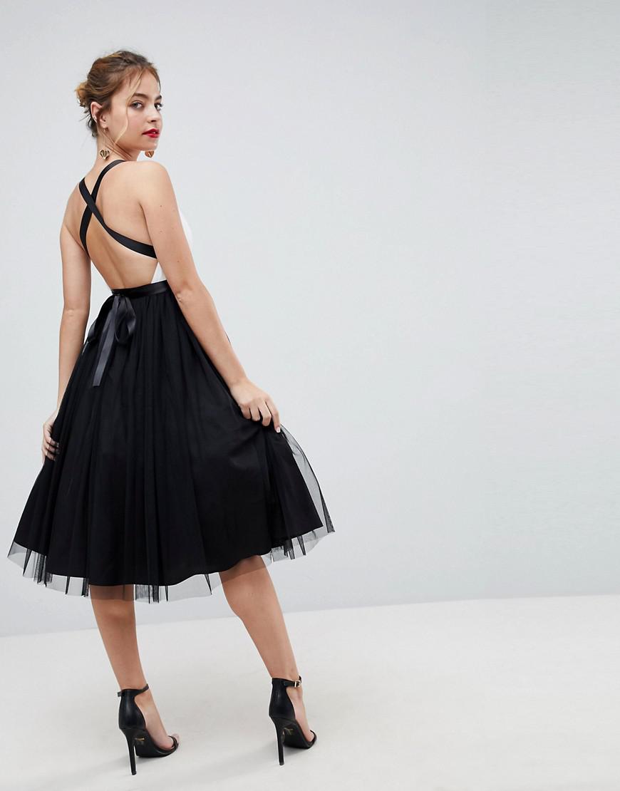 black midi prom dress