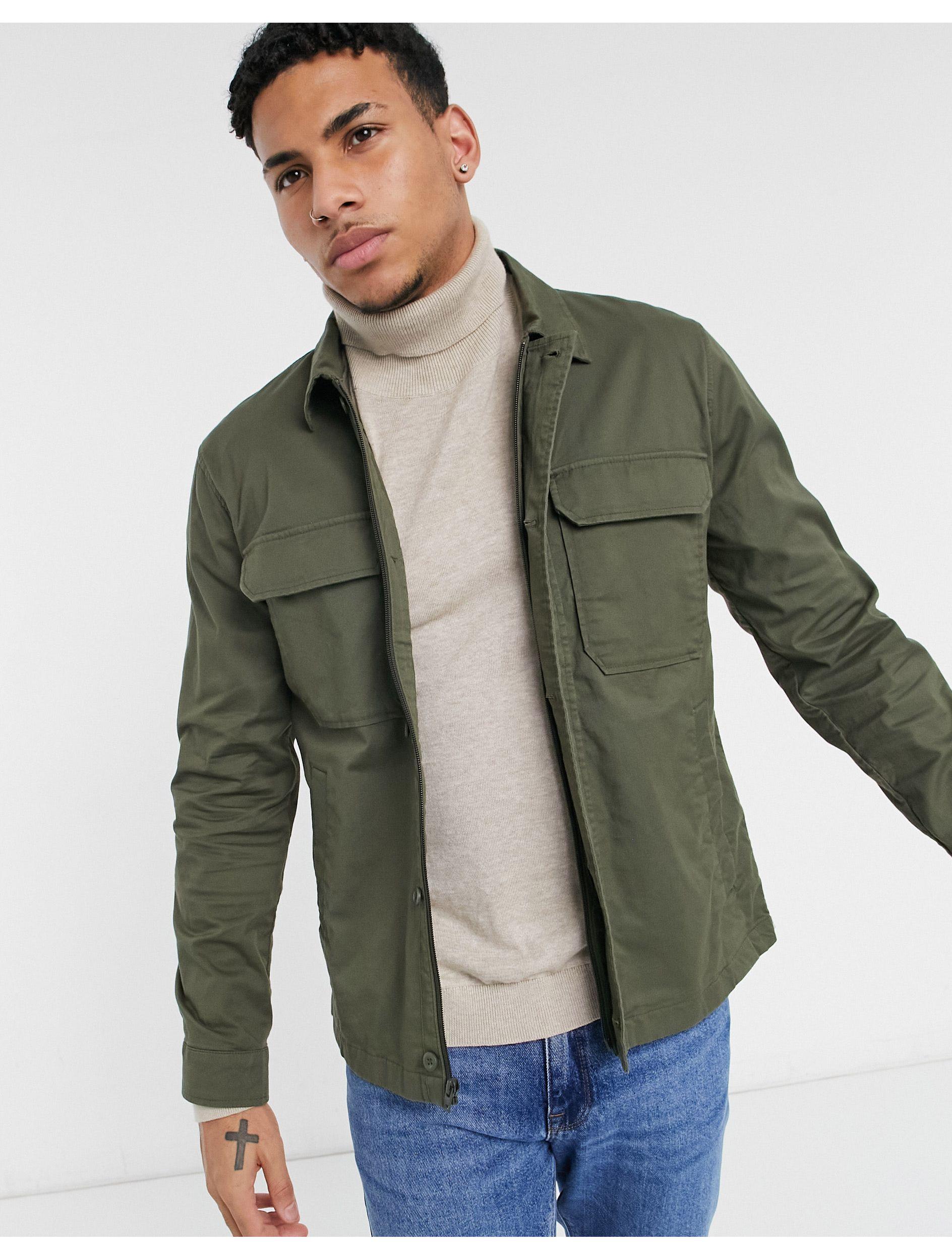 Abercrombie & Fitch Shirt Jacket in Green for Men | Lyst